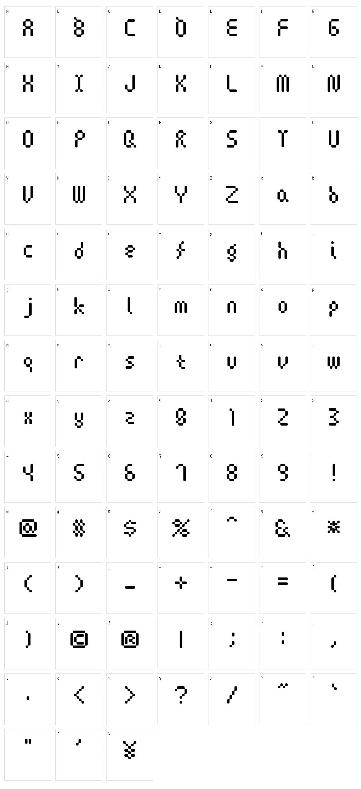 Amoebic Character Set