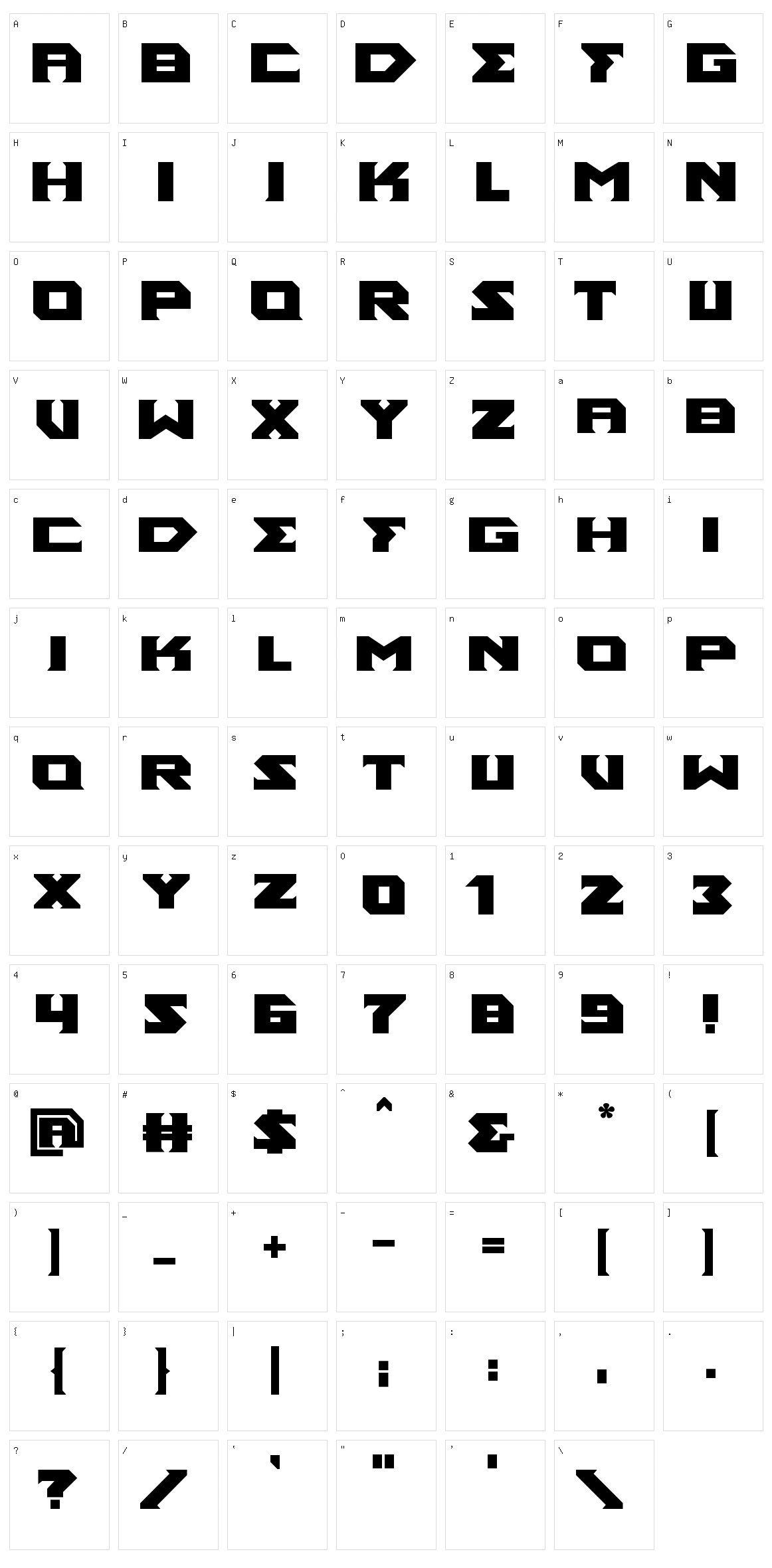 Ancient God Character Set