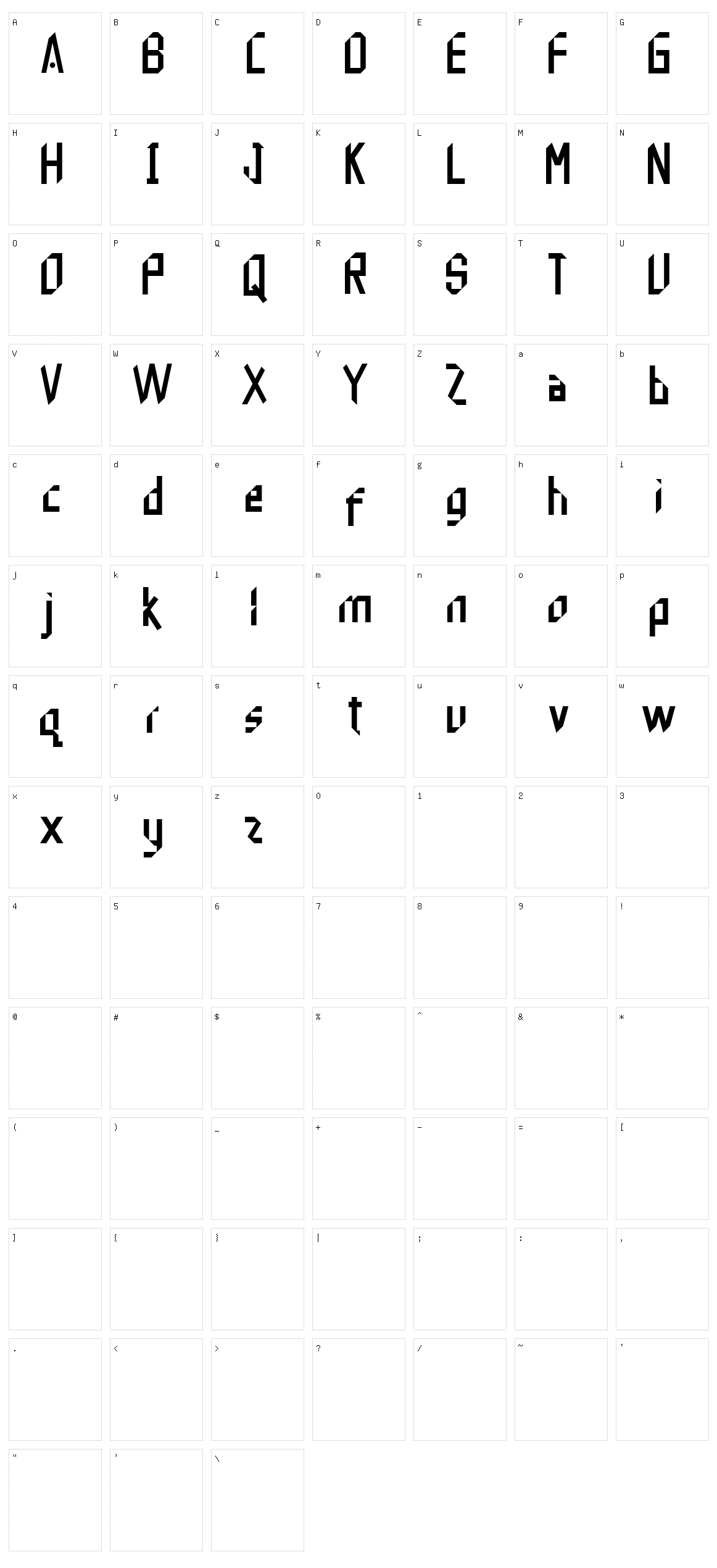 Andromedia Character Set