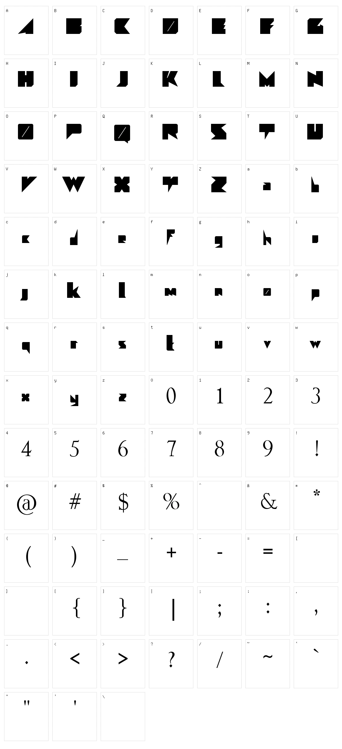 Angulo Character Set