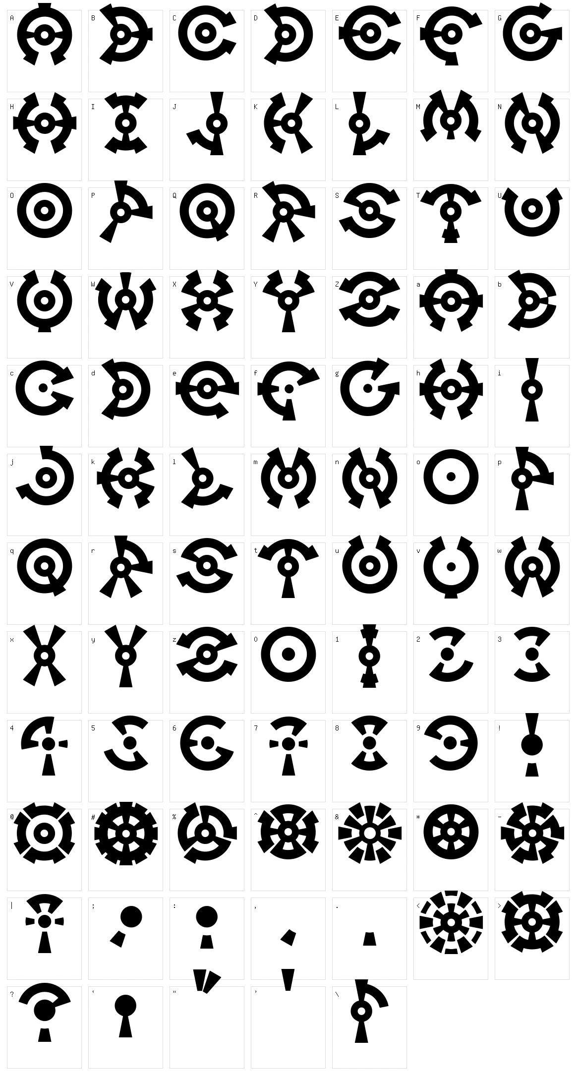 Anillo Character Set