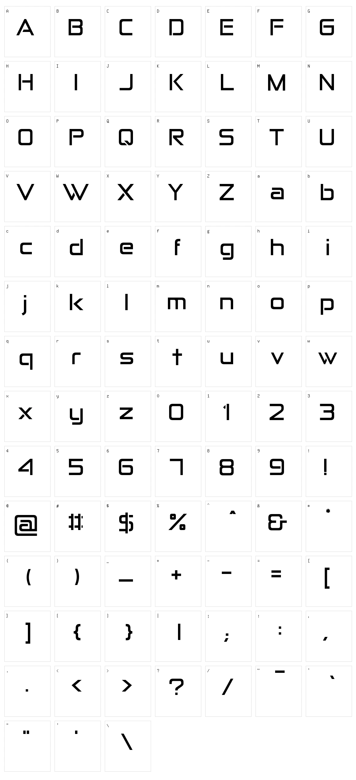 Anita Semi-square Character Set