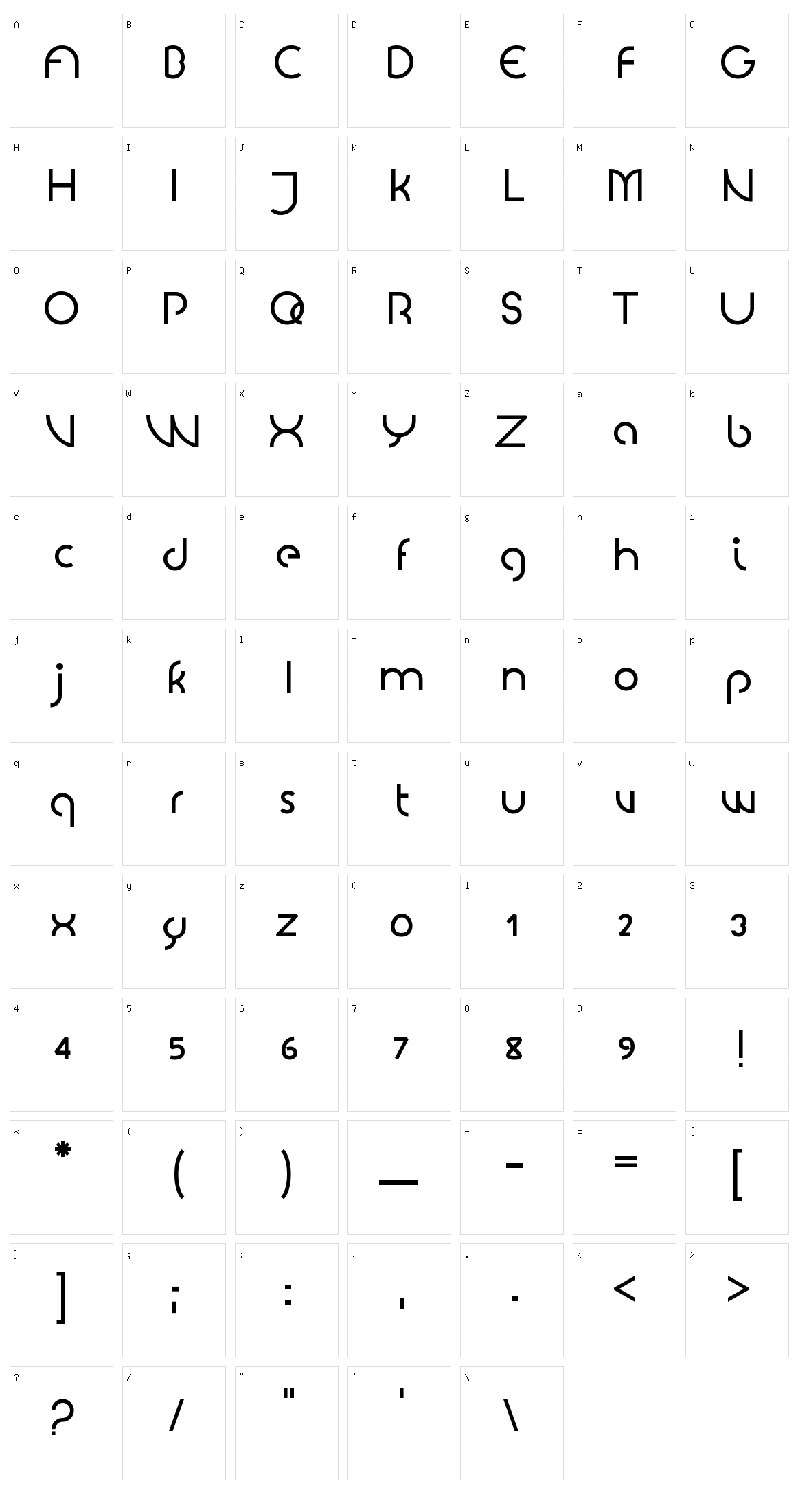 Arcade Future Character Set