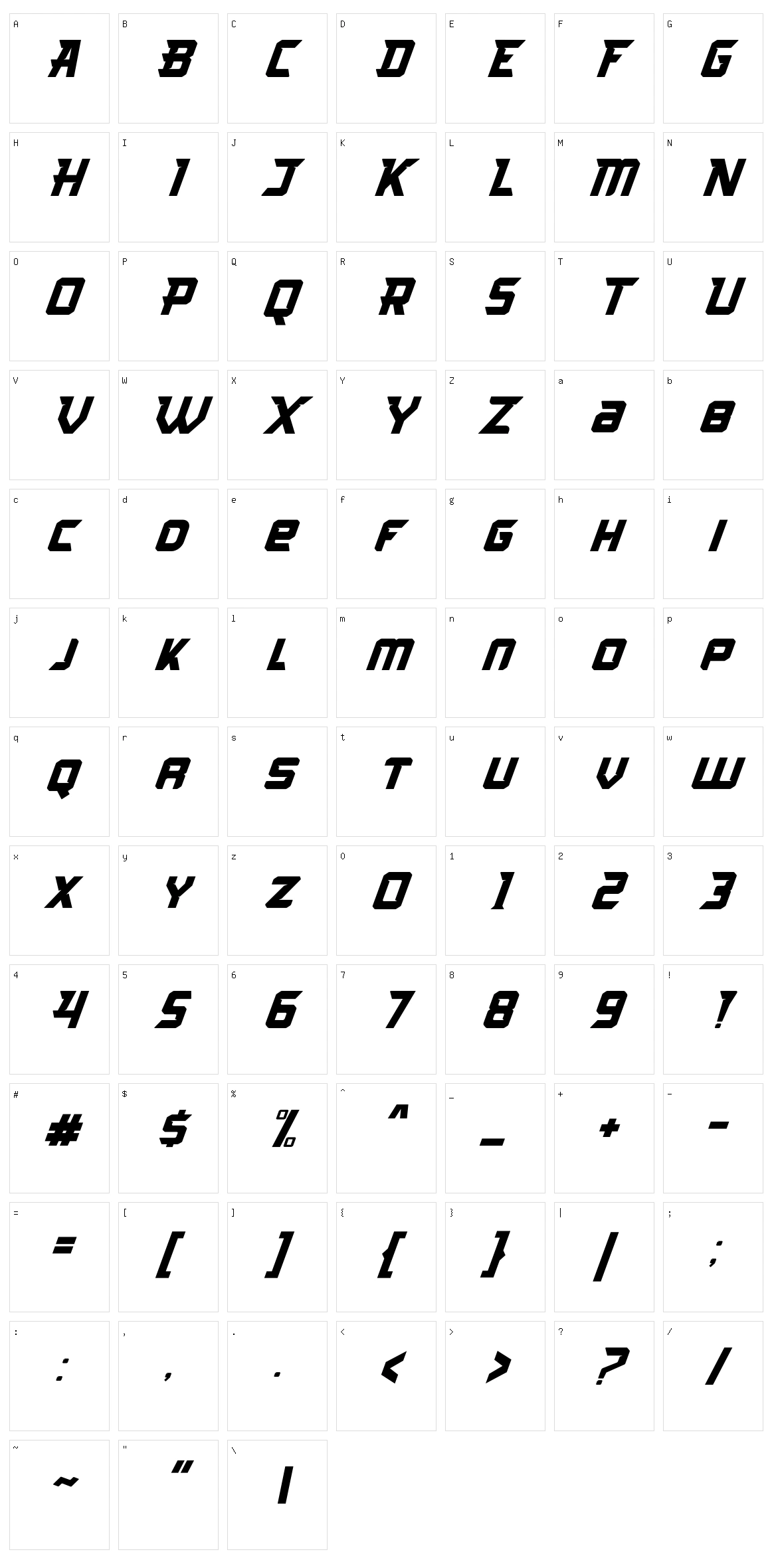 Arcades Character Set