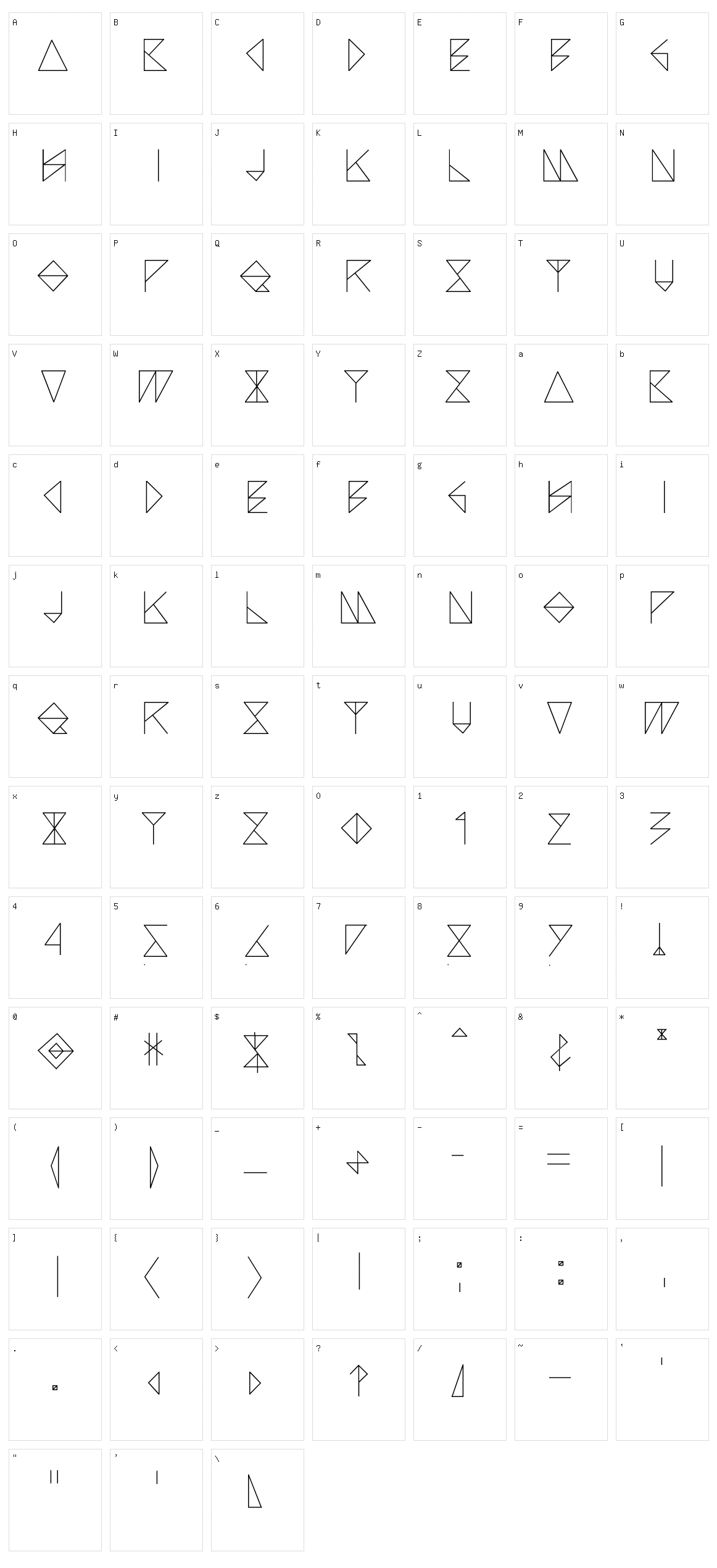 Arccos Character Set