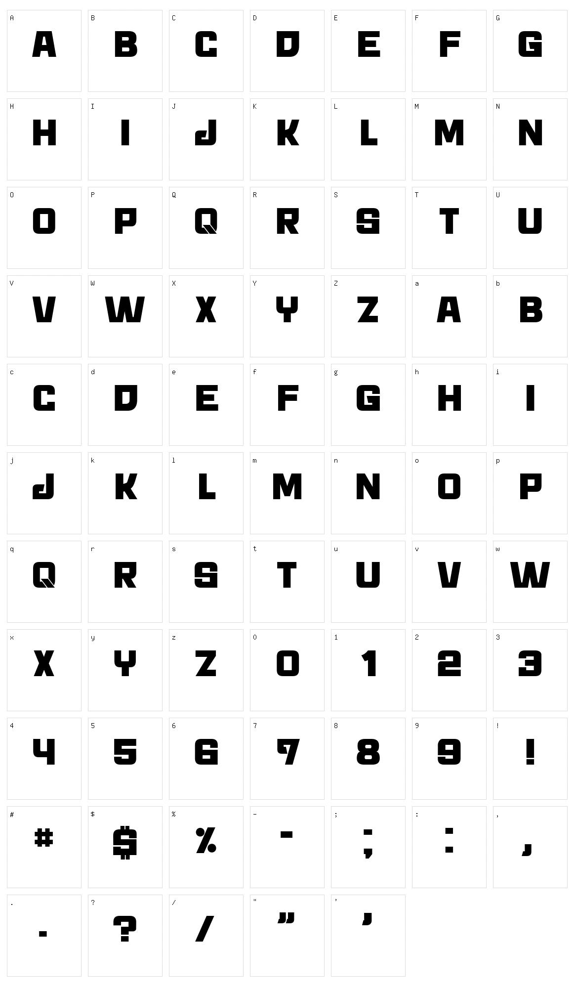 Archigadget Character Set