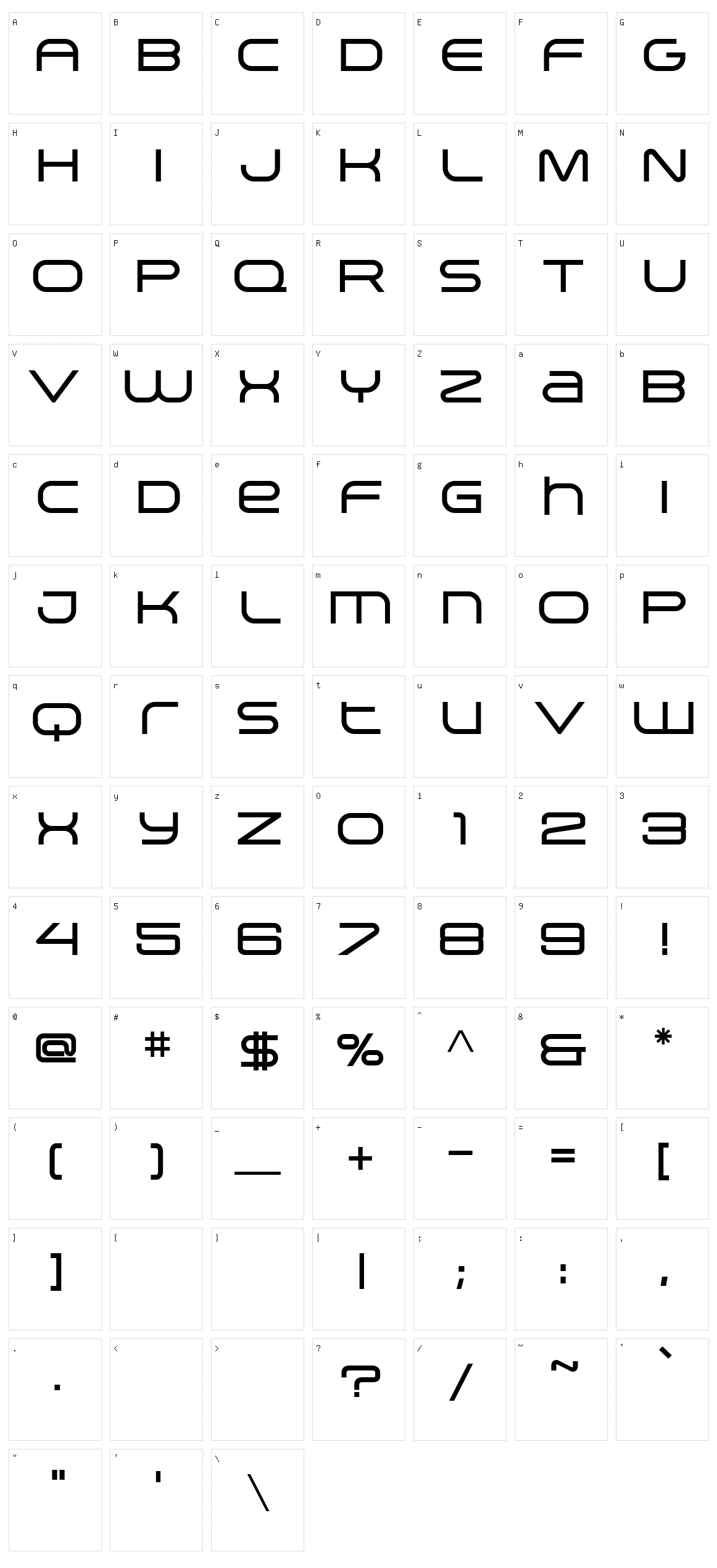 Arkitech Character Set