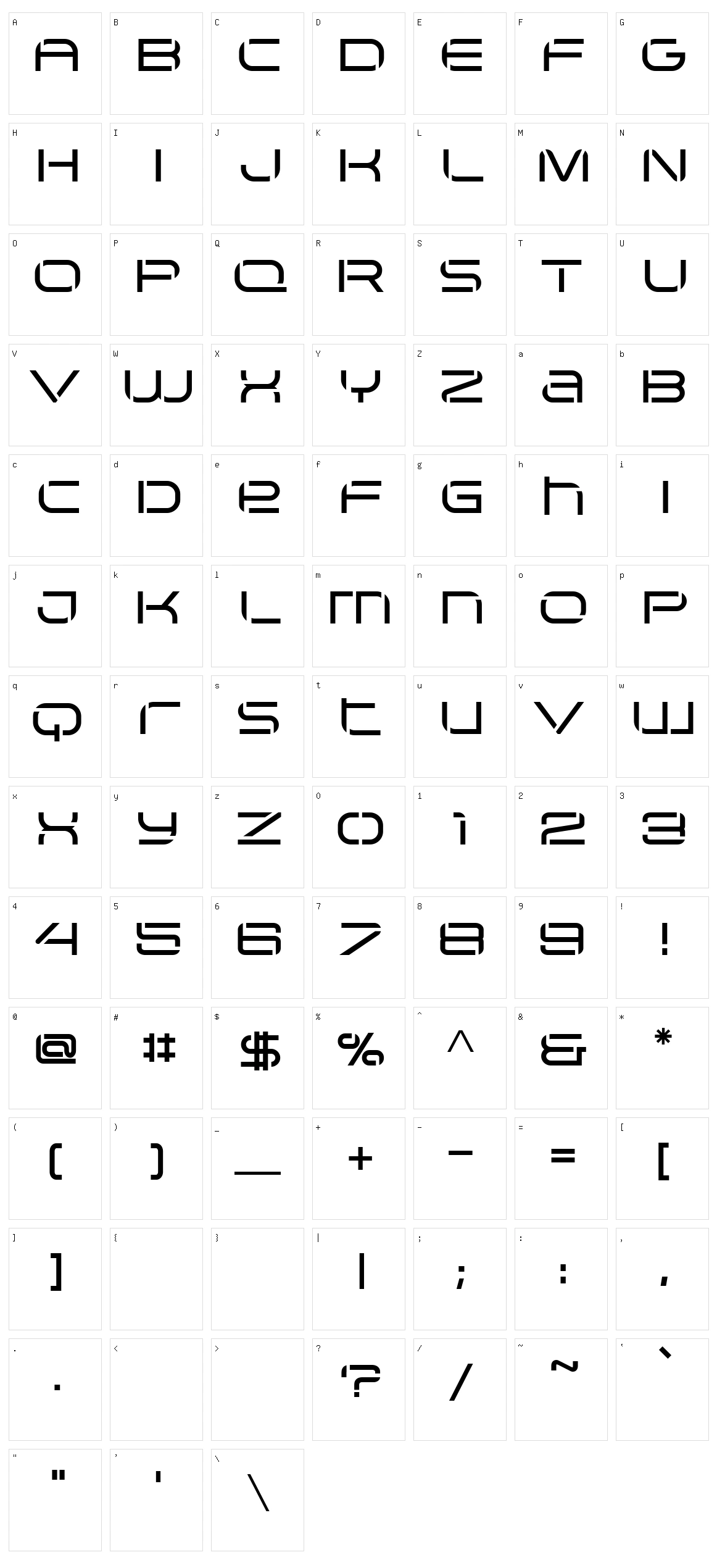 Arkitech Stencil Character Set