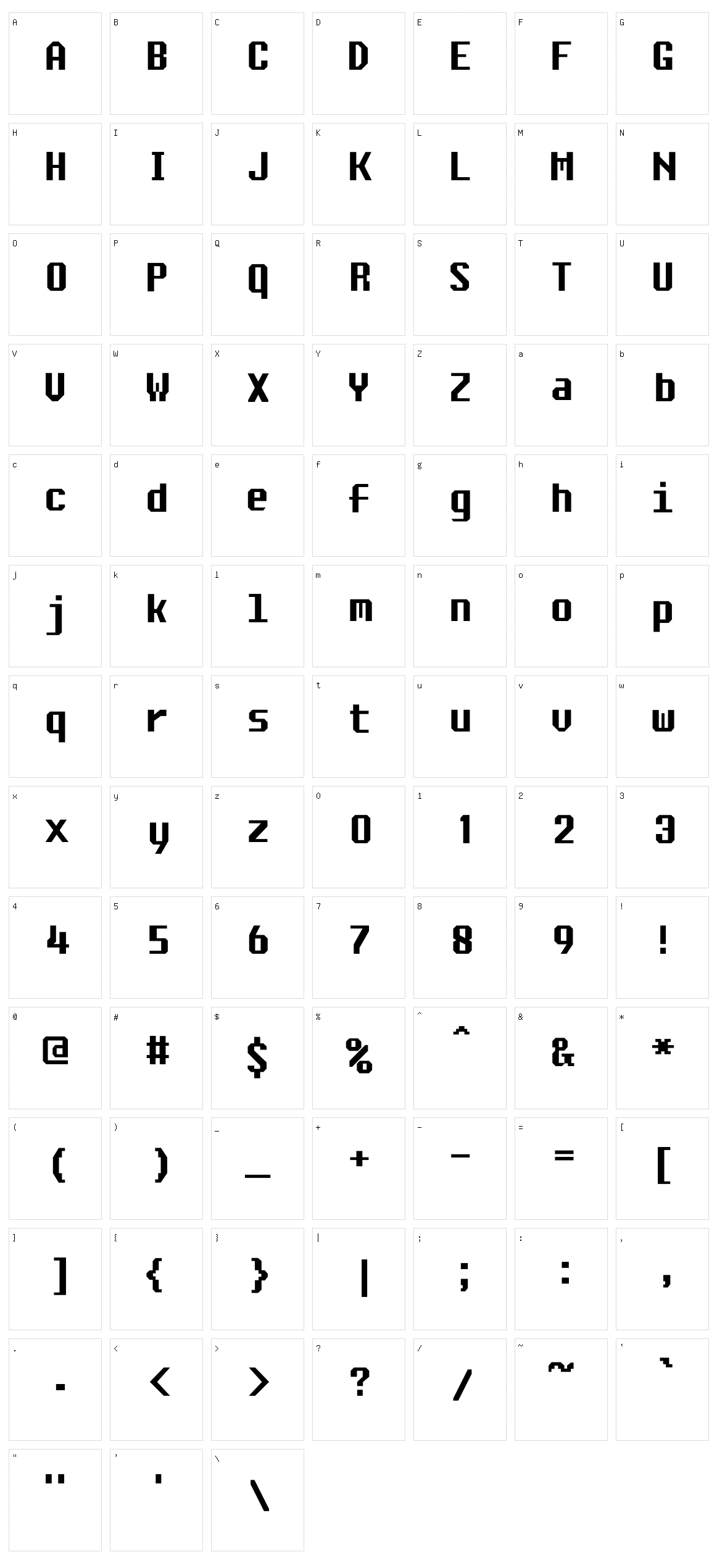 Ascsys Character Set