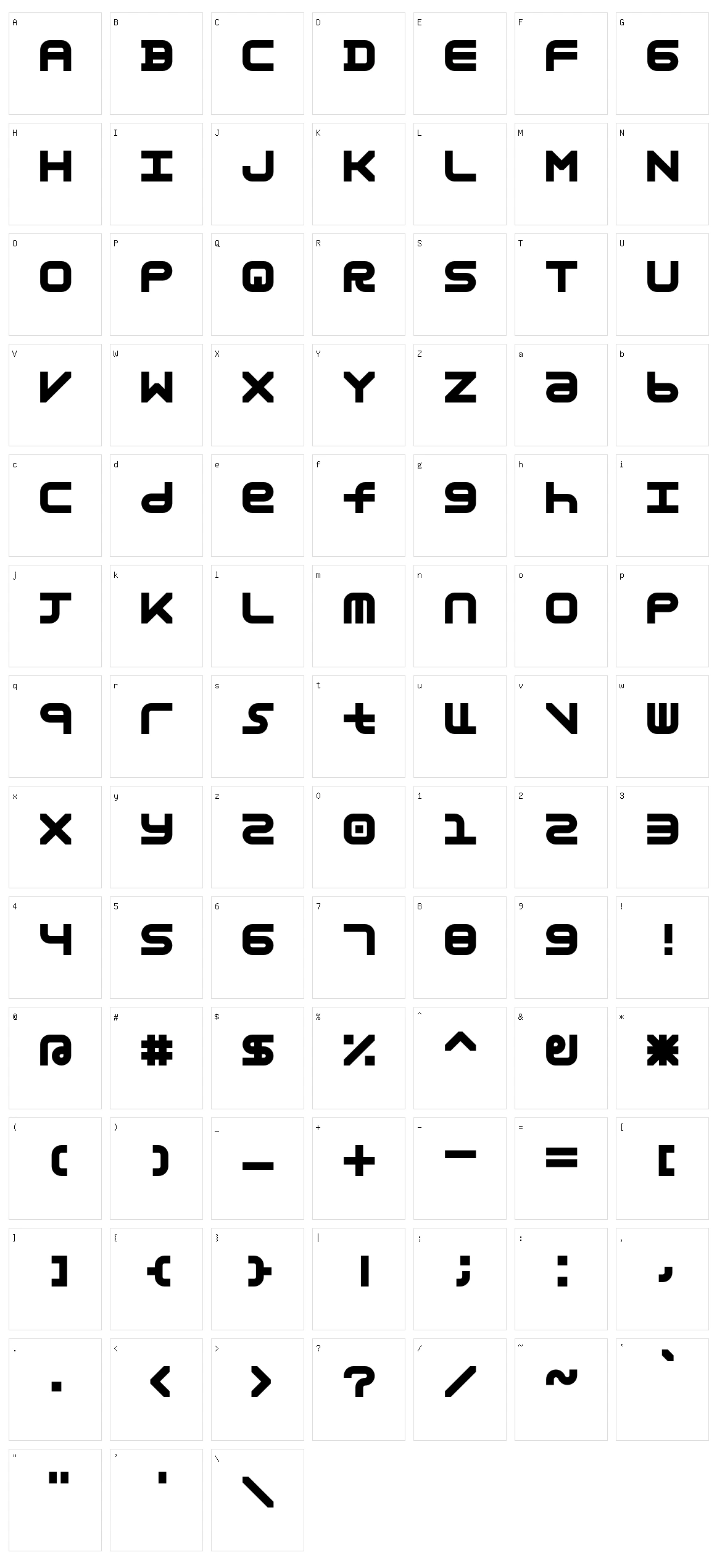 Astronomic Mono Character Set