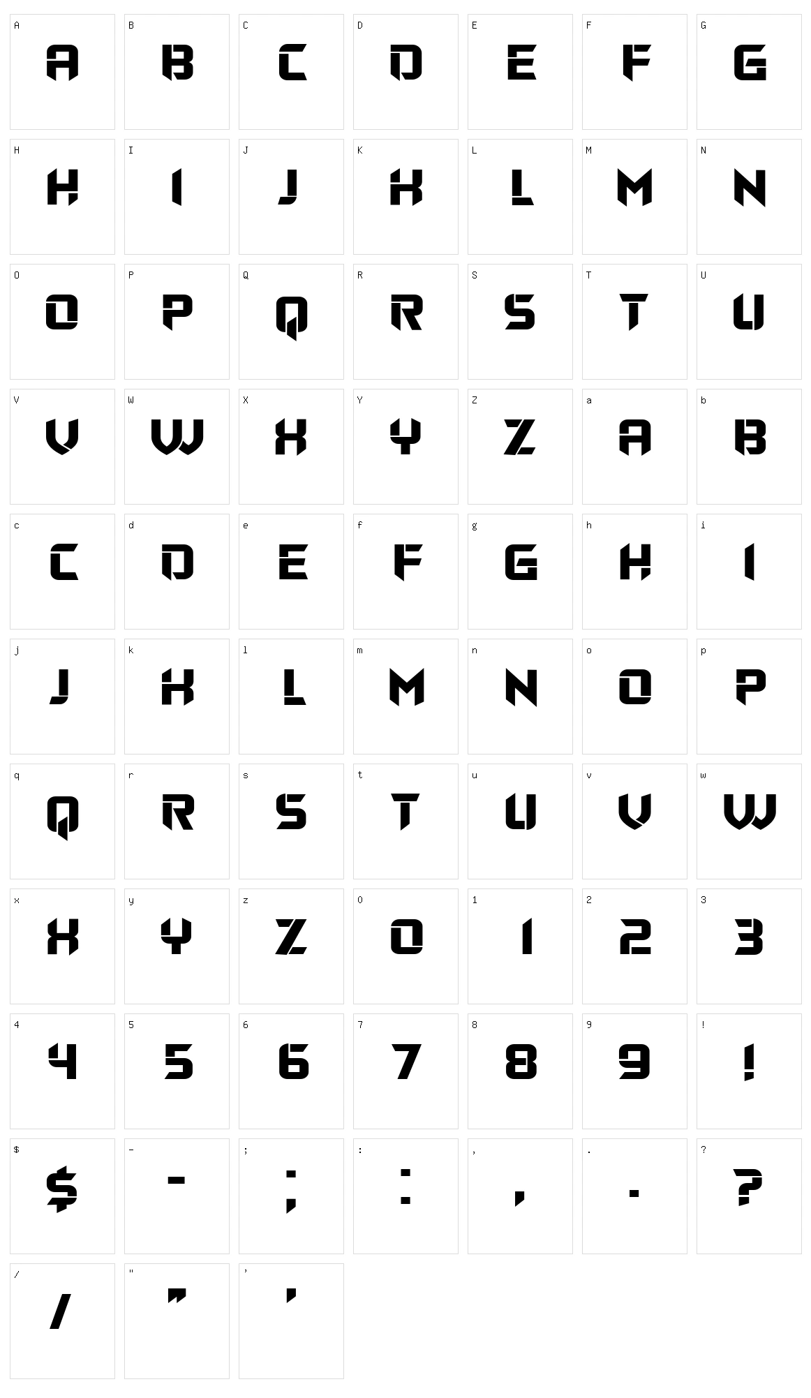 Atlas Character Set