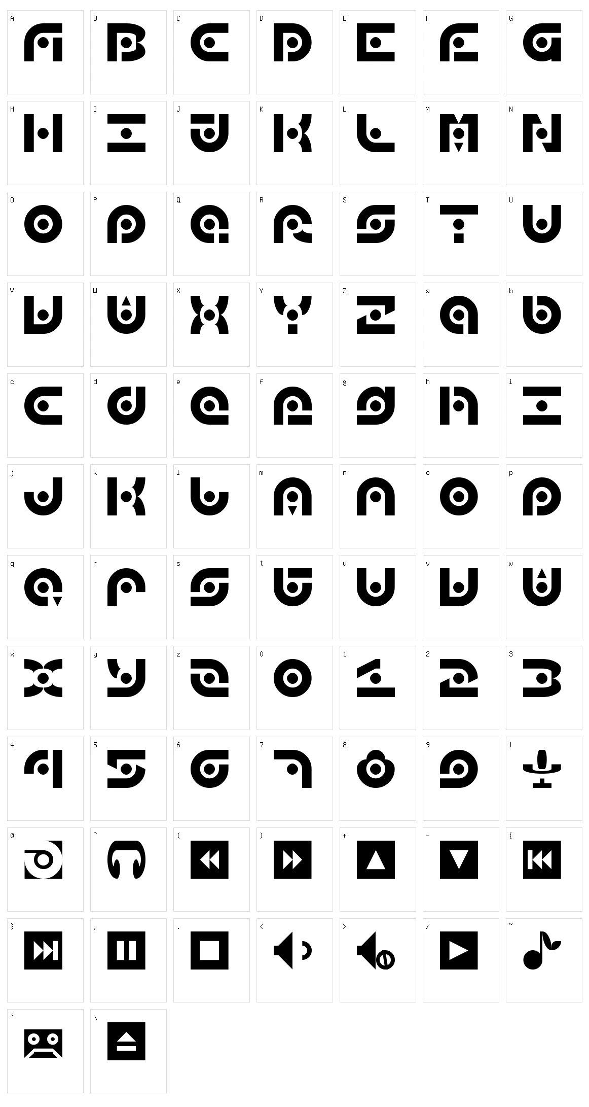 Audio 2012 Character Set