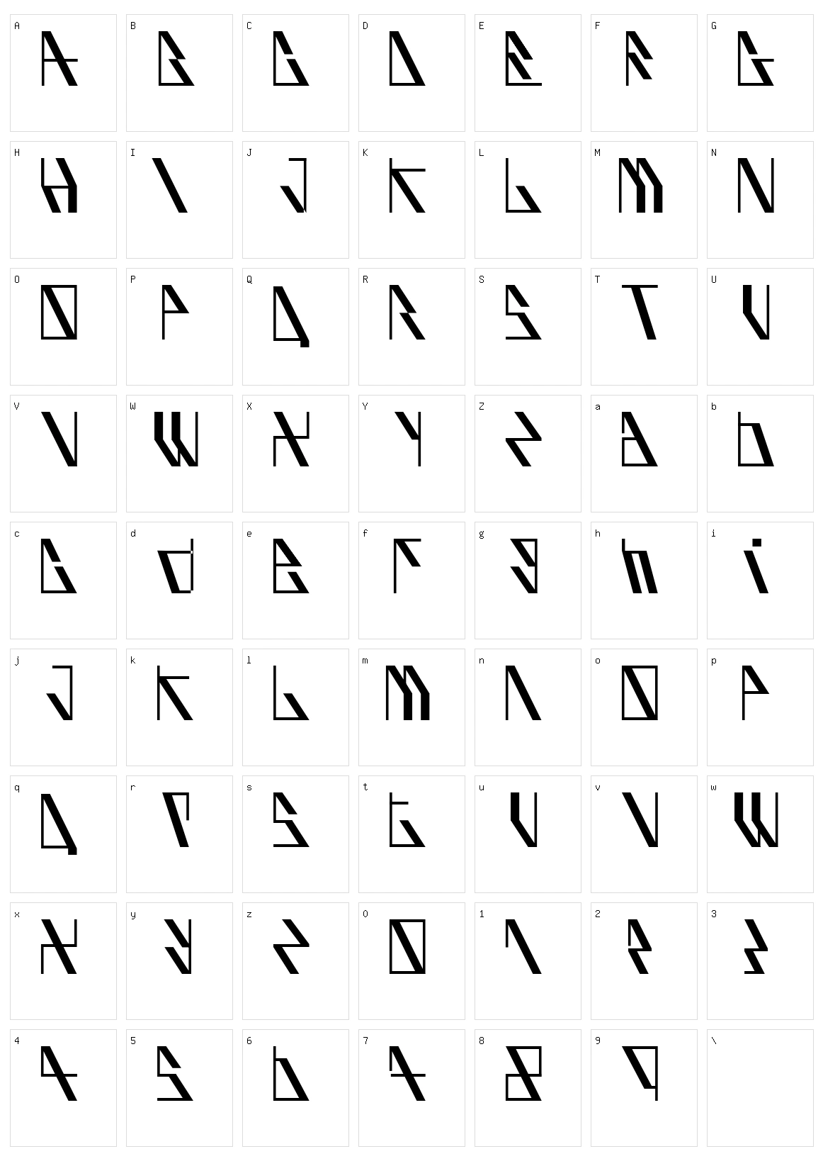 Auf BliK Character Set