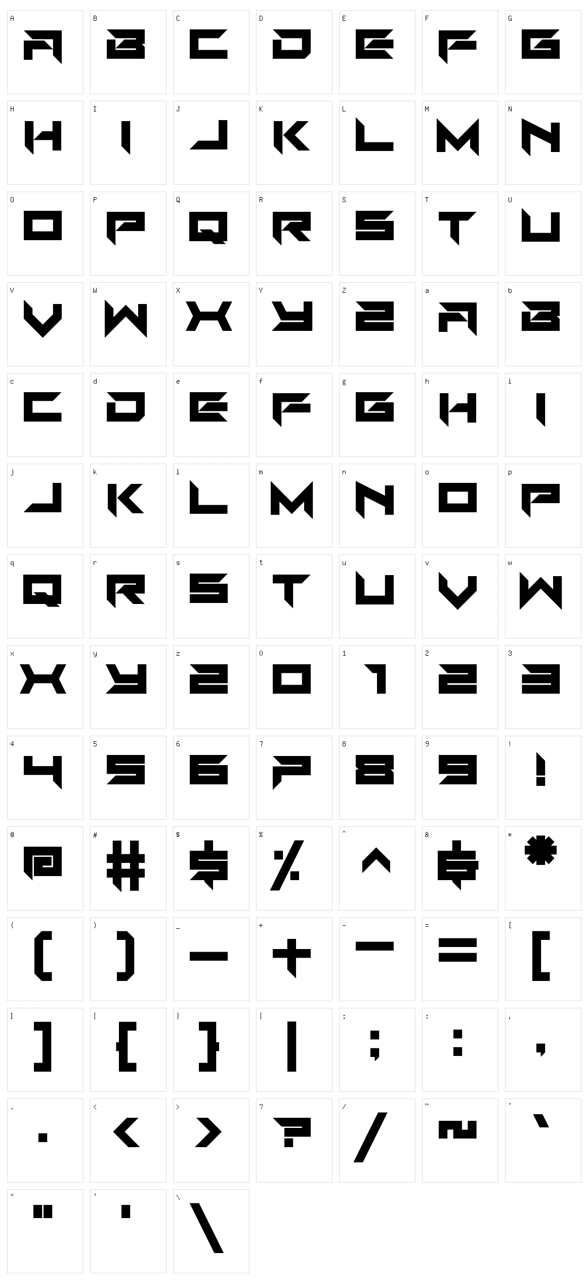 Auto Mode Character Set