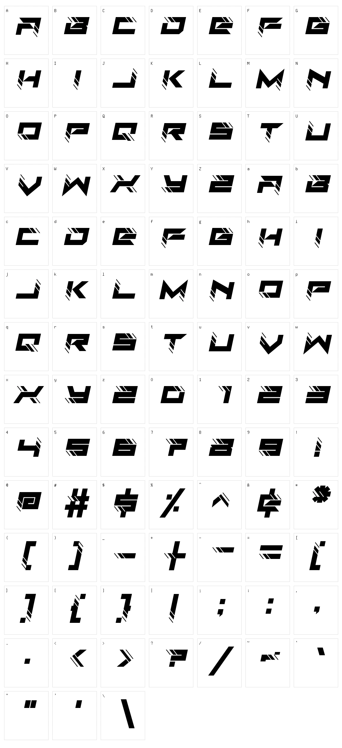 Auto Techno Character Set