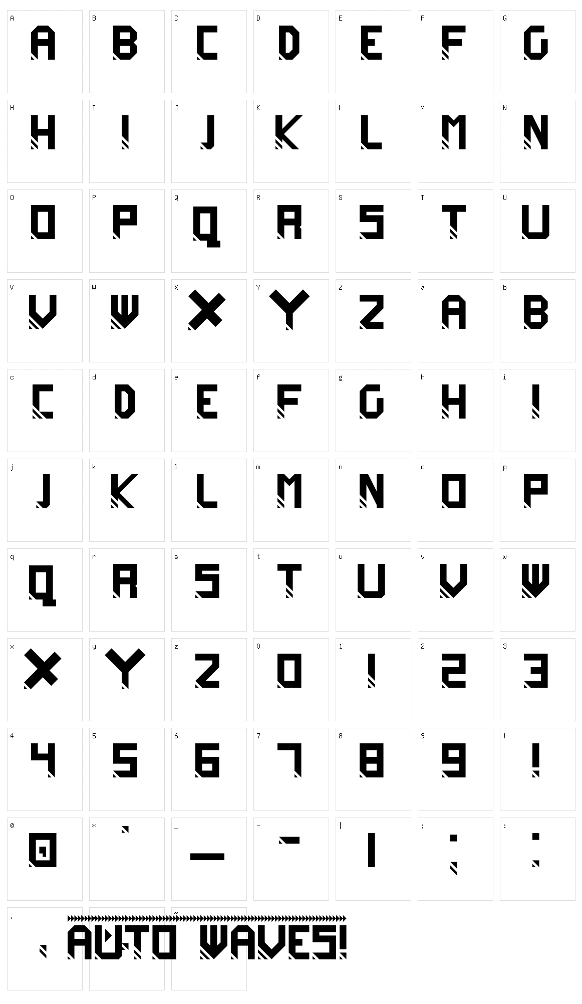 Auto Waves! Character Set