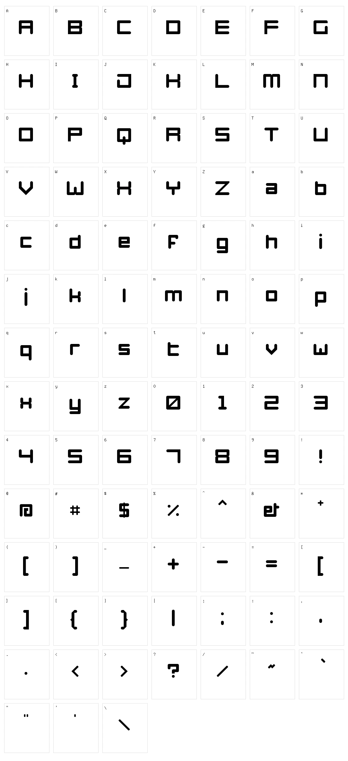 Azertype Character Set