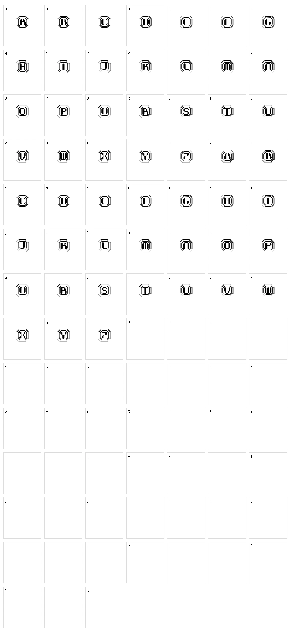 Baby Capitals Character Set