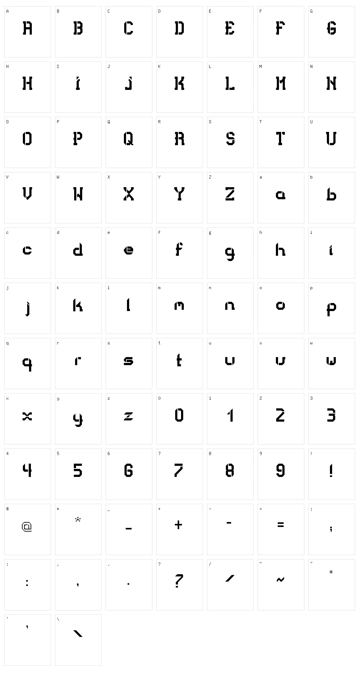 Bad Bold College Character Set