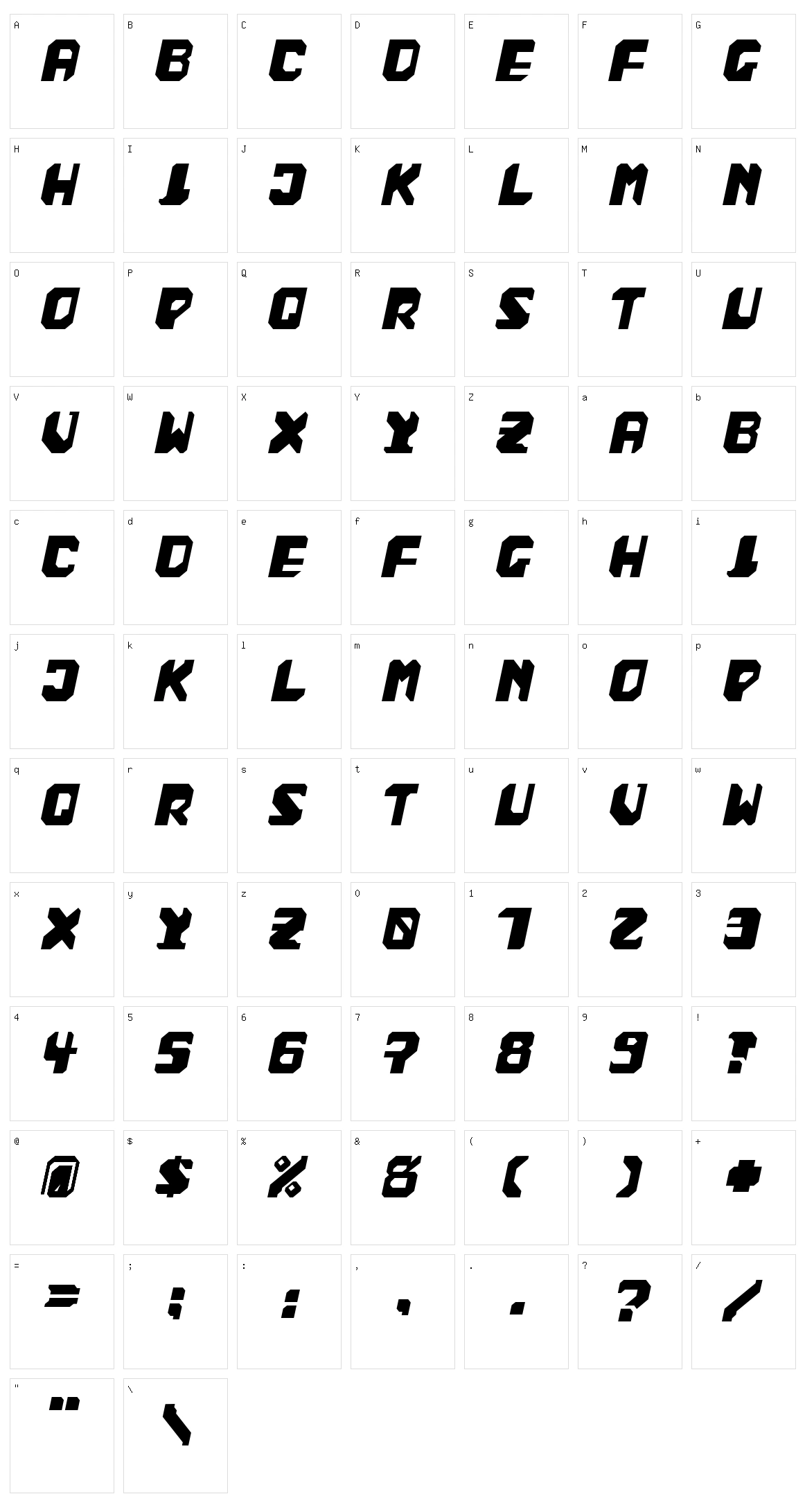 Bad Fag Character Set