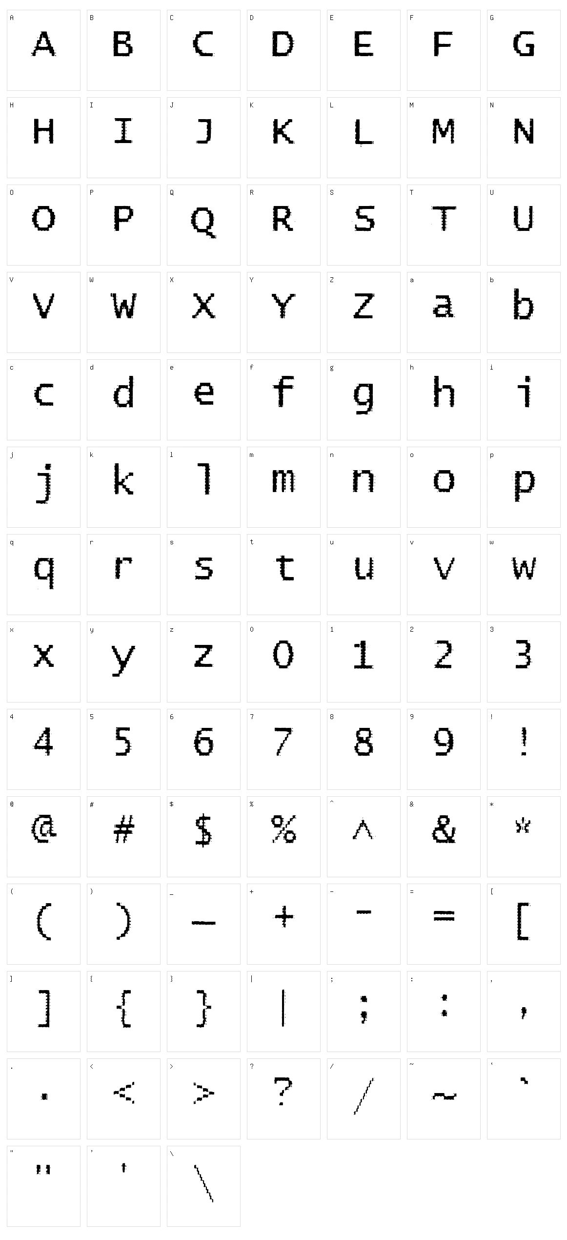 BadPad Distressed Character Set