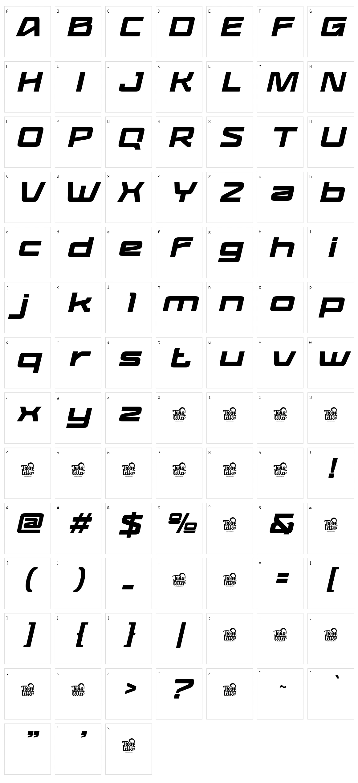 Bagiqu Character Set