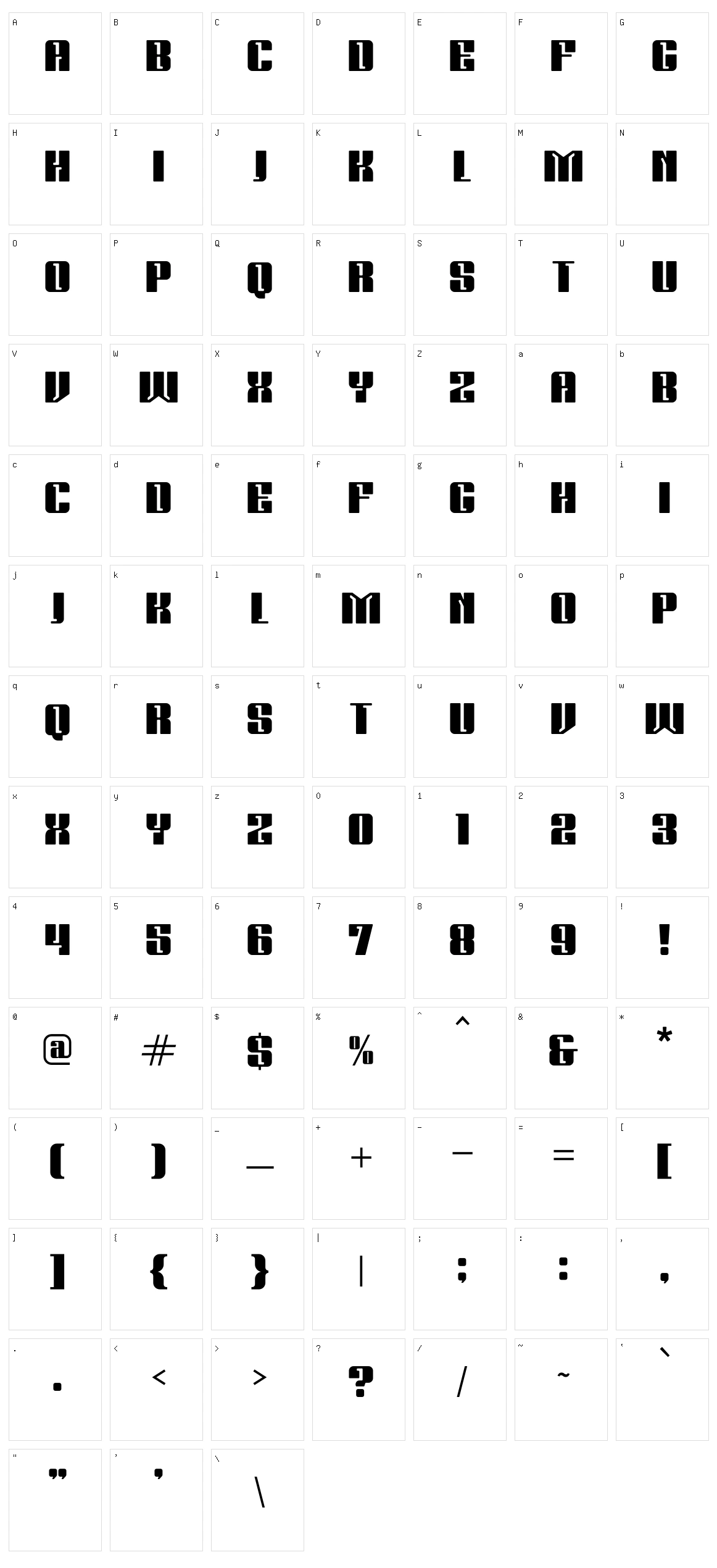 Balmon Sans Character Set