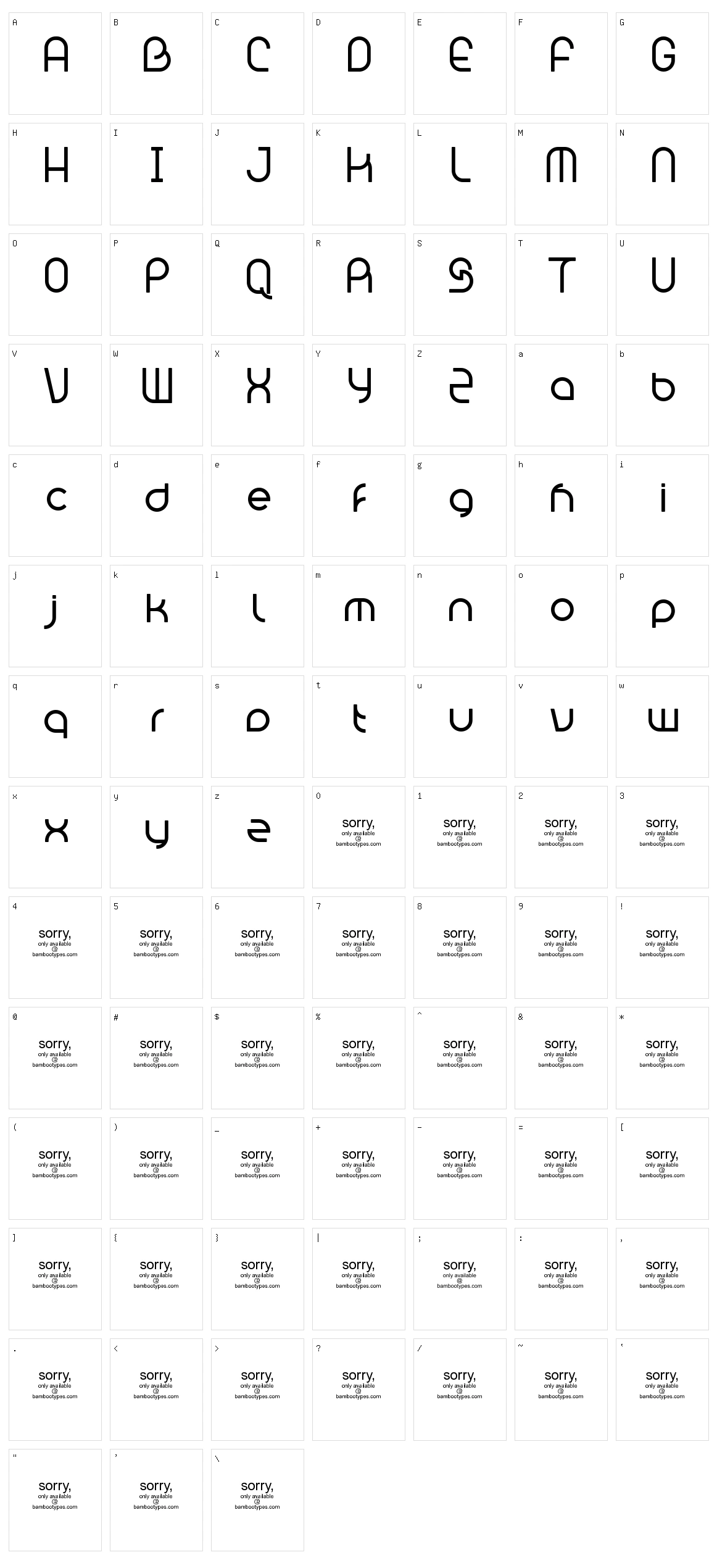 Bambhout Connect Character Set