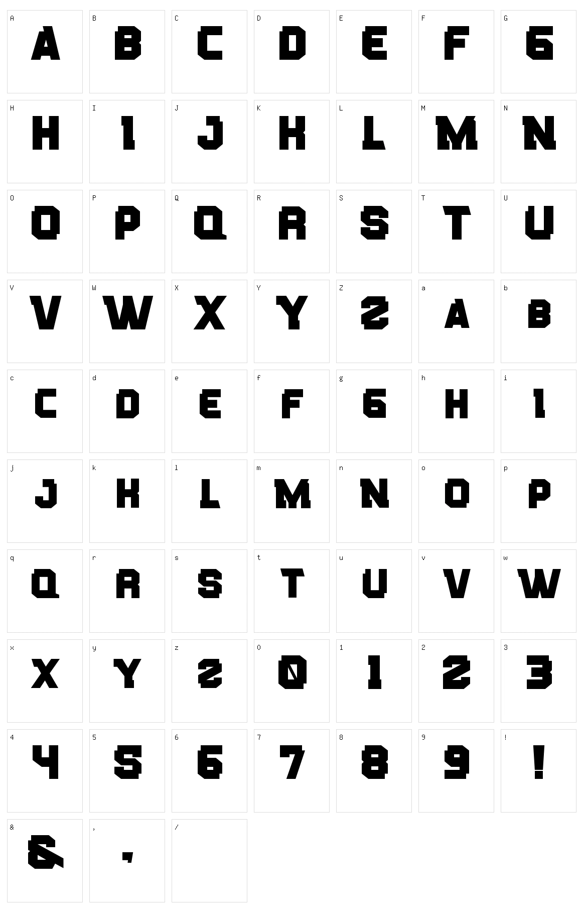 Banzai ! Character Set