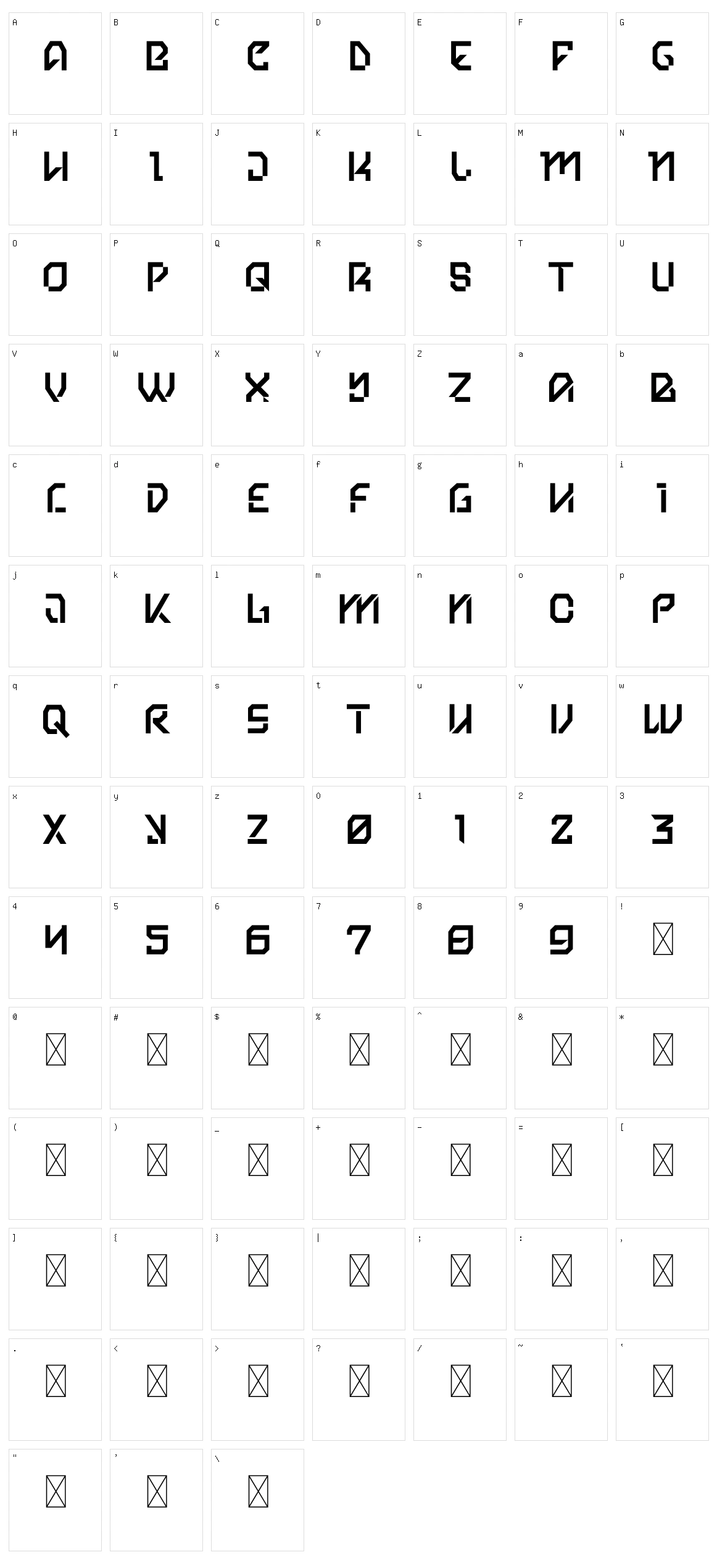 Basilisk Character Set