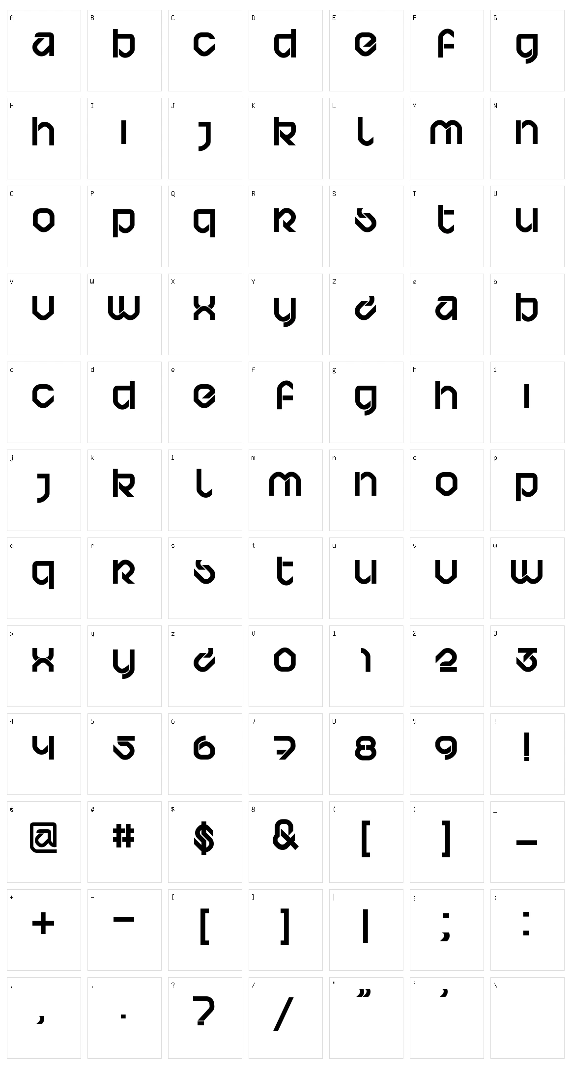 BD Bardust Character Set