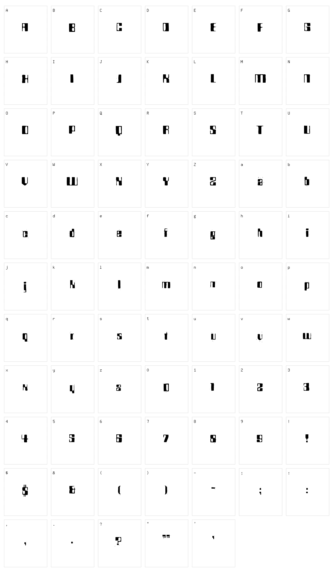 BD Rocket 70 Character Set