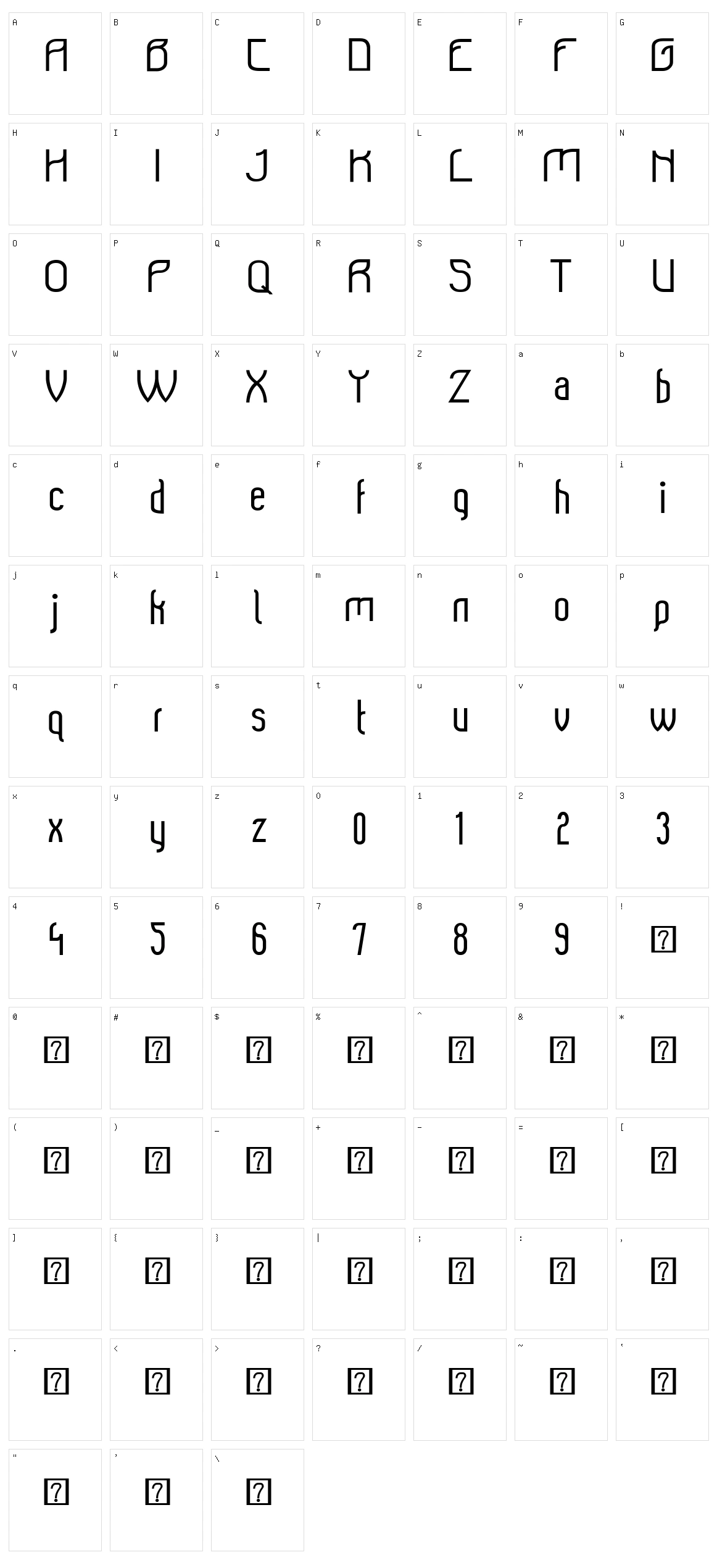 Bee Ridge Character Set