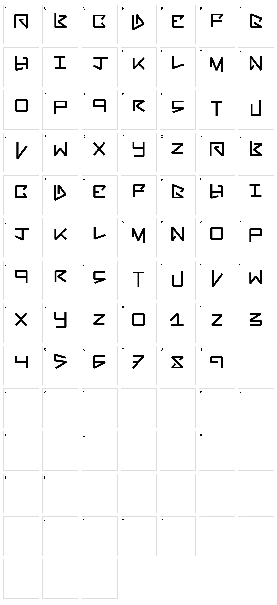 Bent Out Character Set