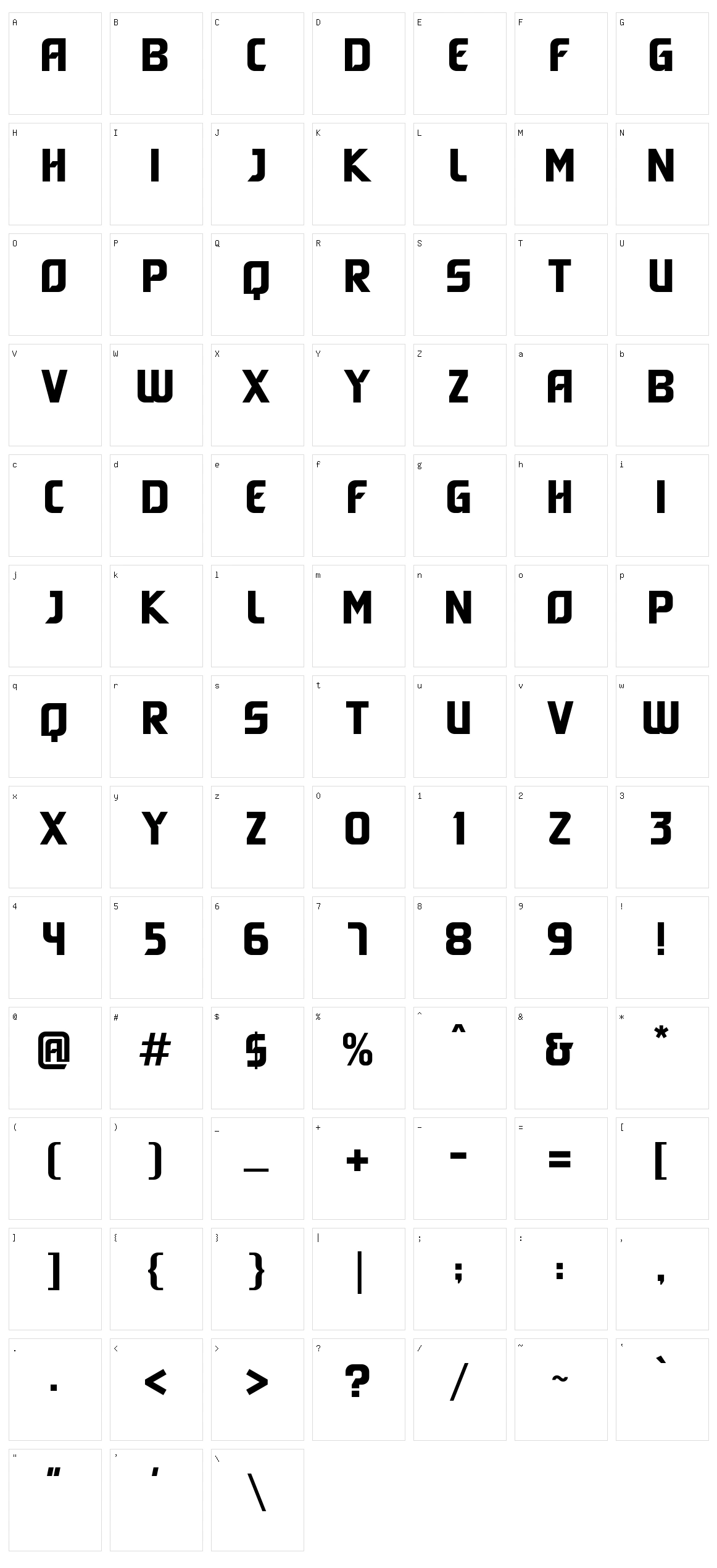 Benzo Character Set