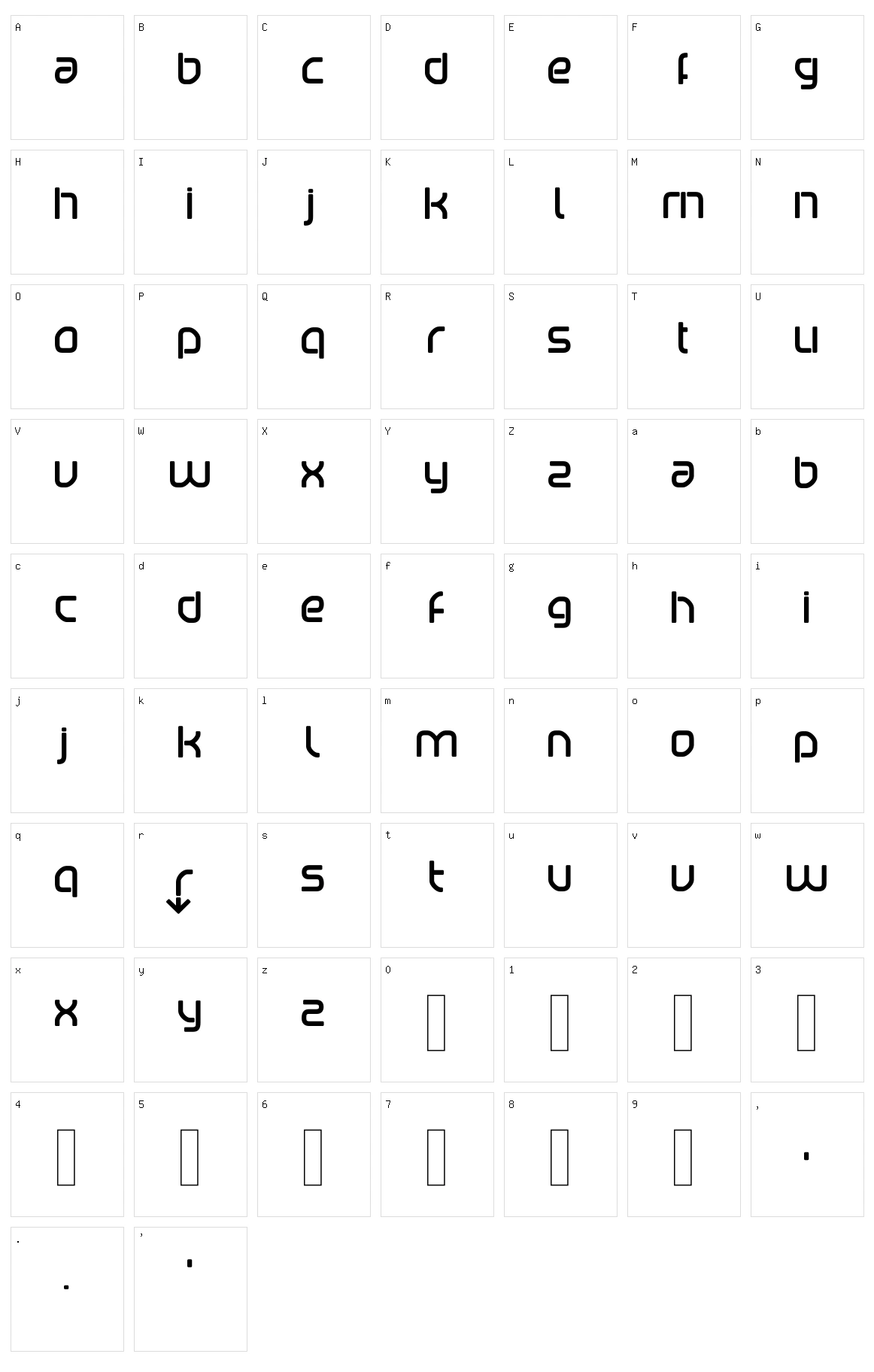 Betaport Character Set