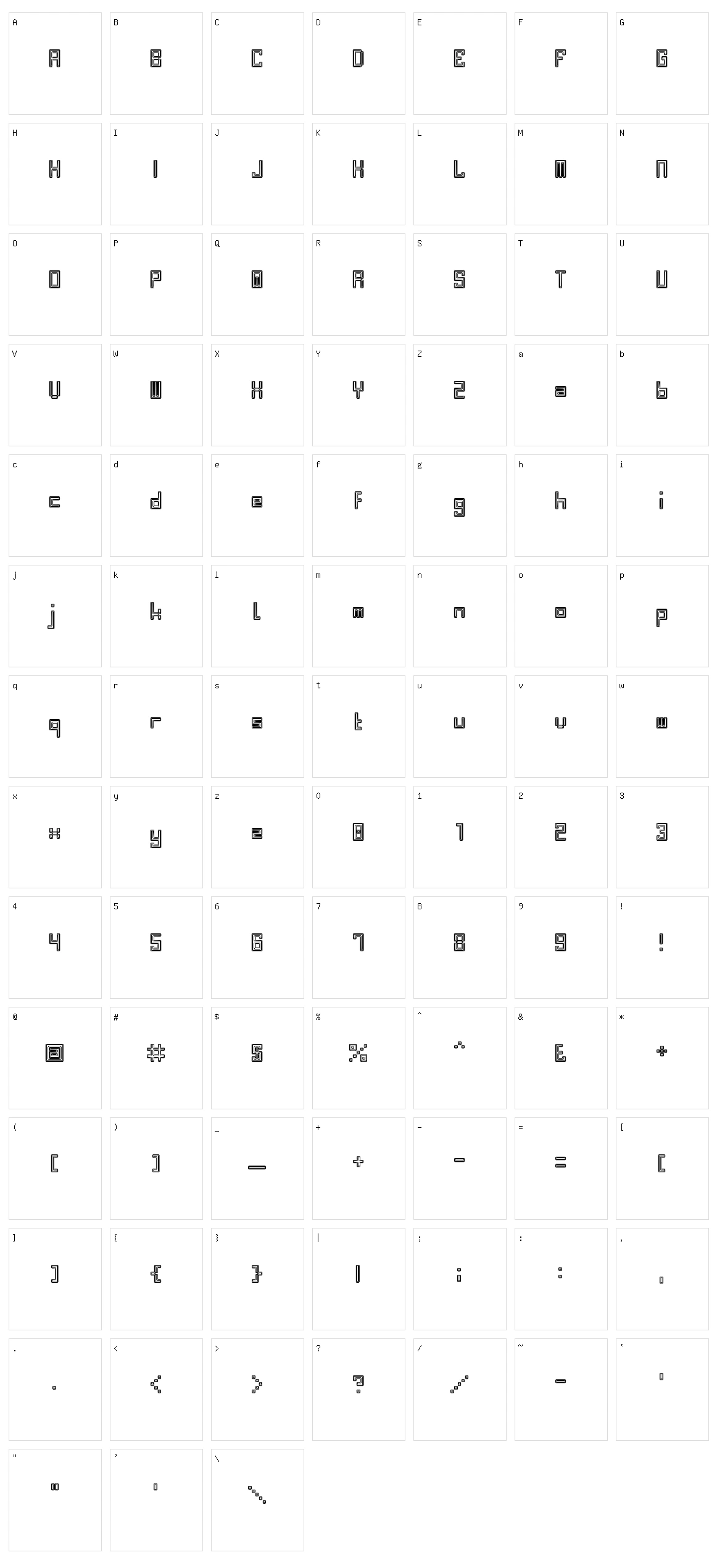 Bevel Fifteen Character Set