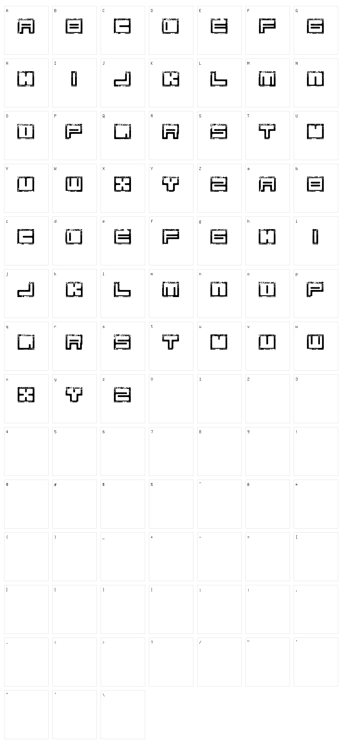 Bim eroded Character Set