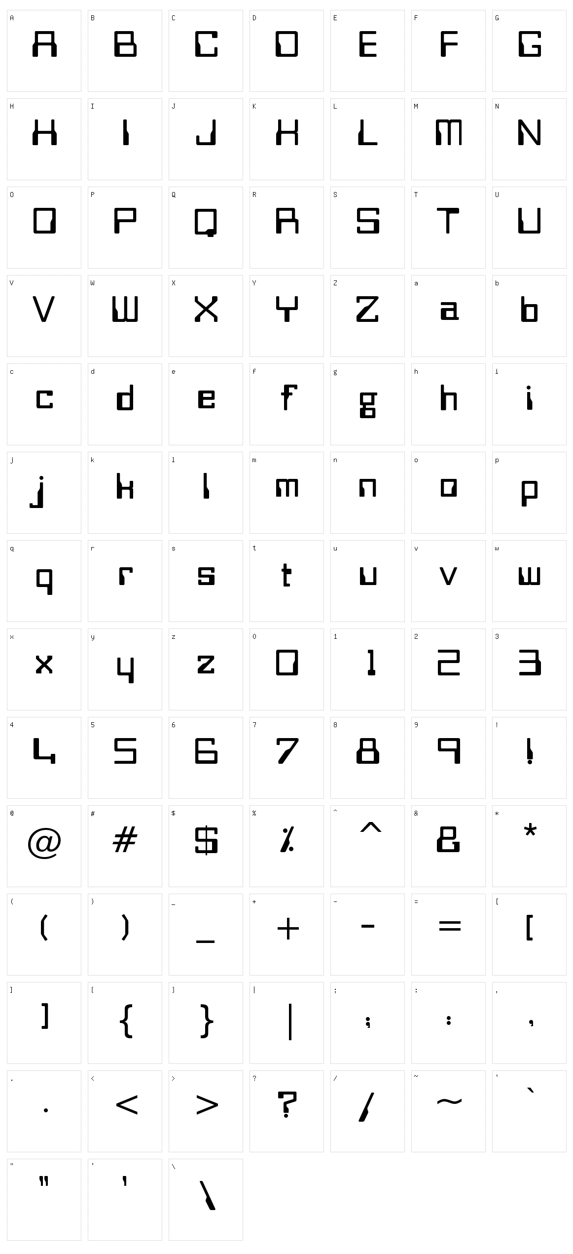 Bitwise Character Set