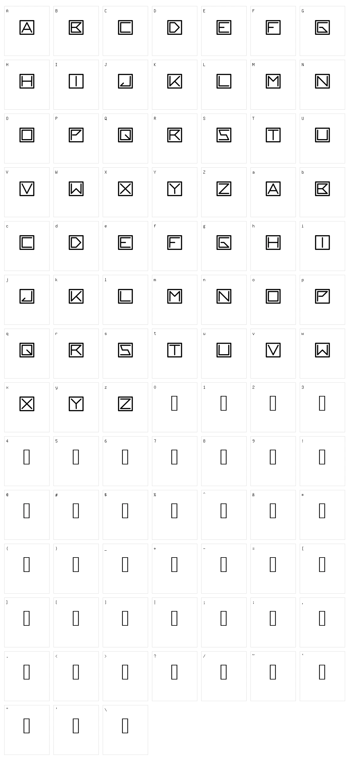 Black block Character Set