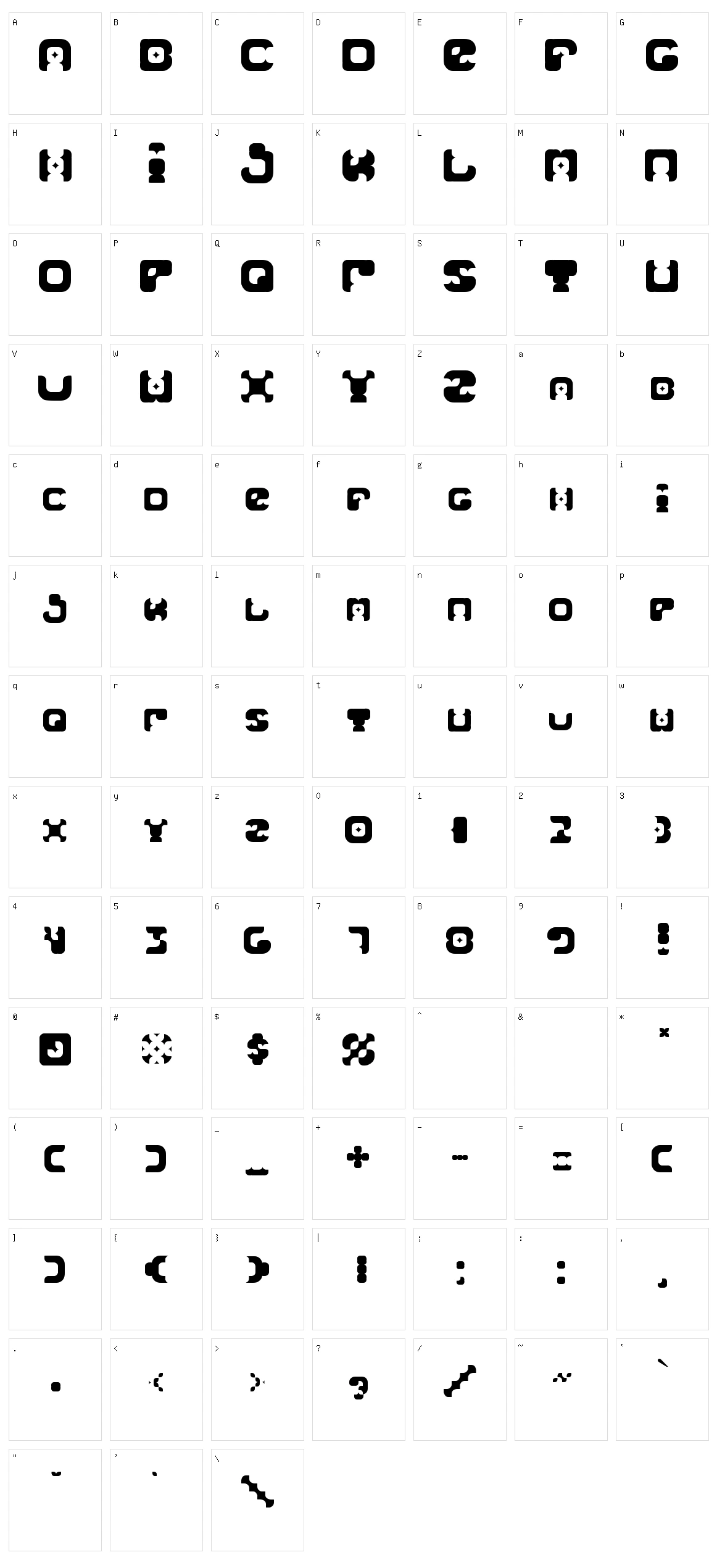 BlackMary Character Set