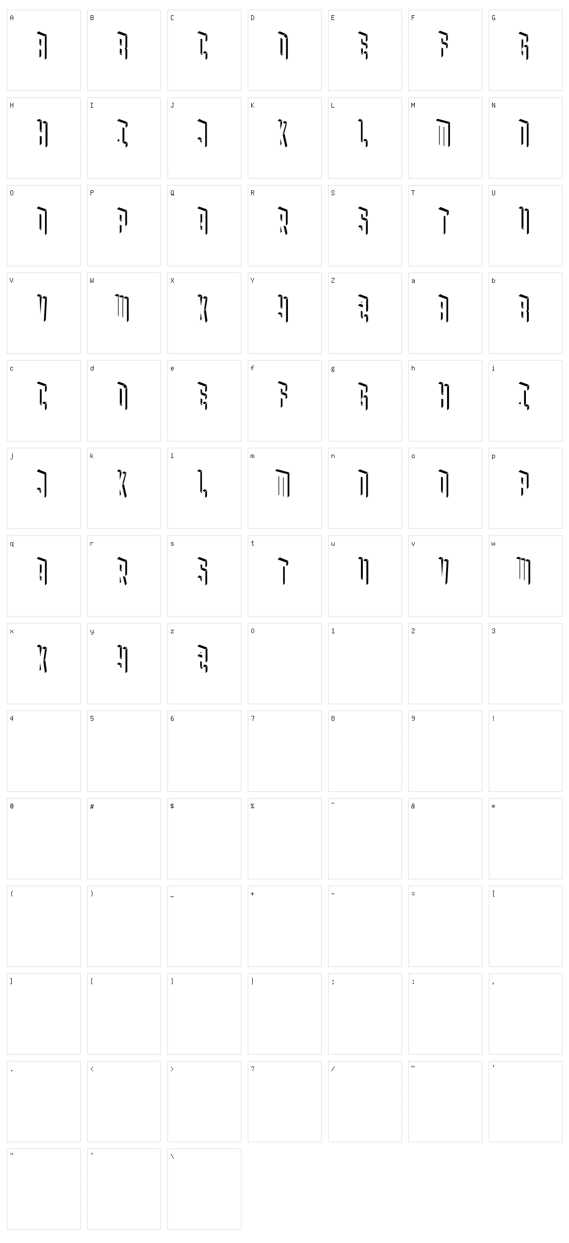 Blockbaq Character Set