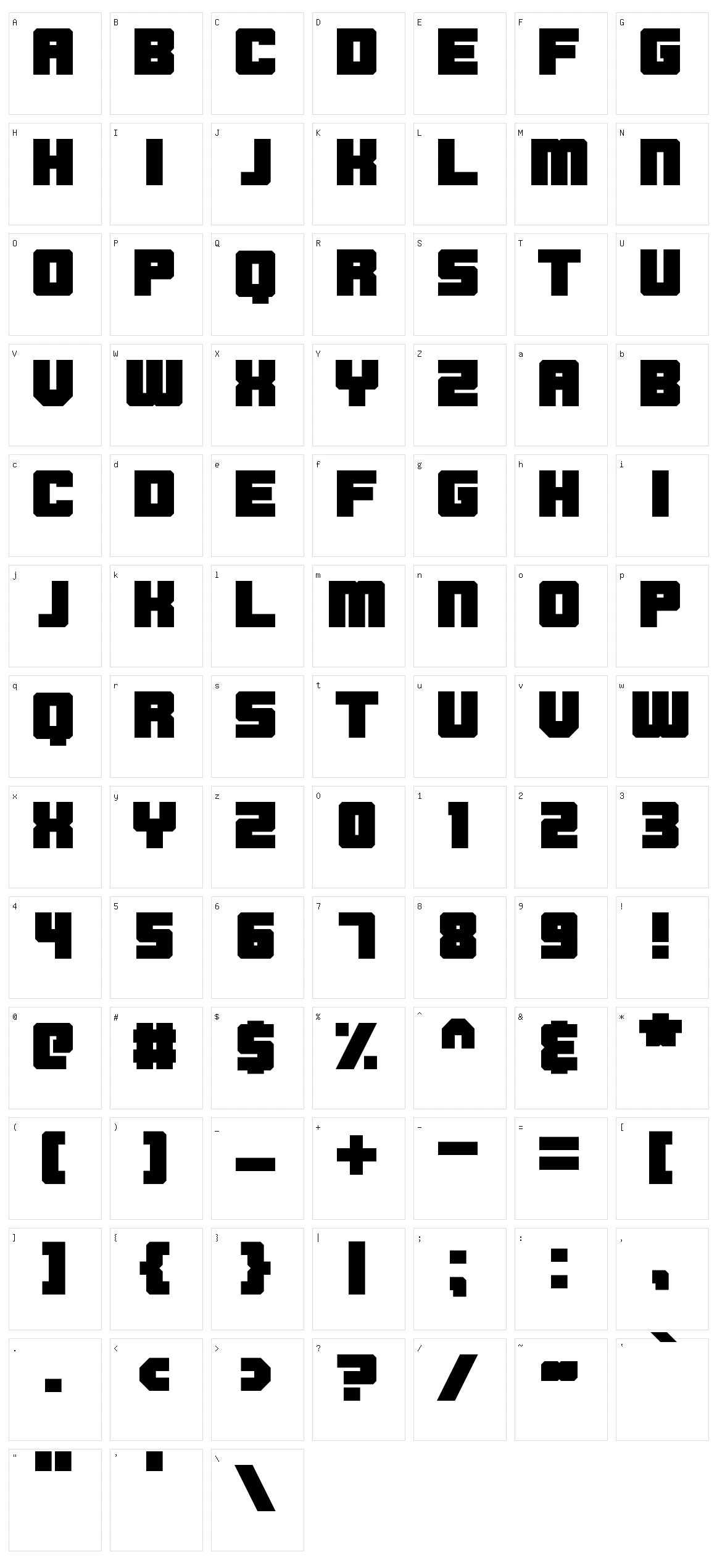 Blockbrokers Character Set