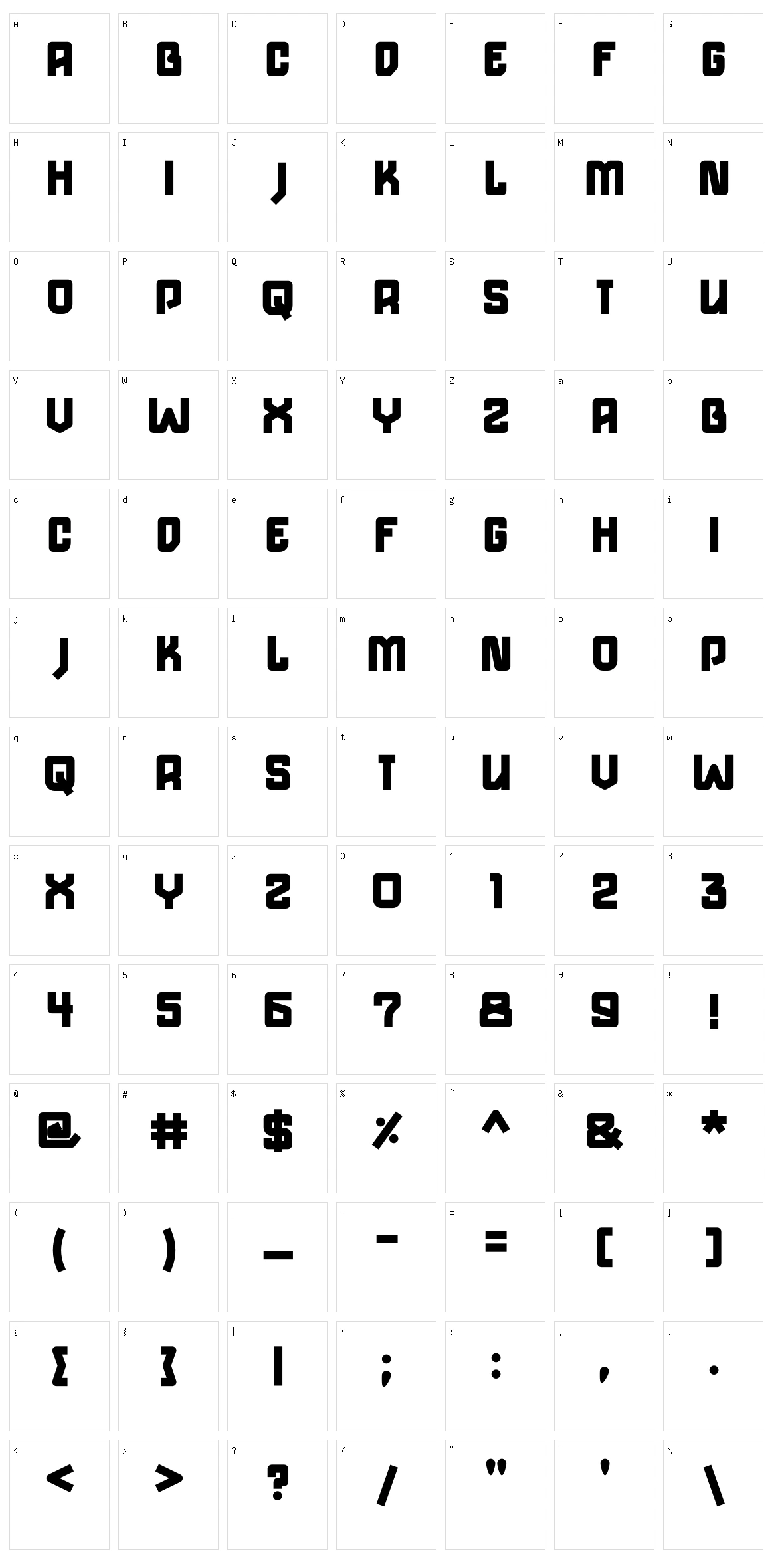 Blocker Character Set