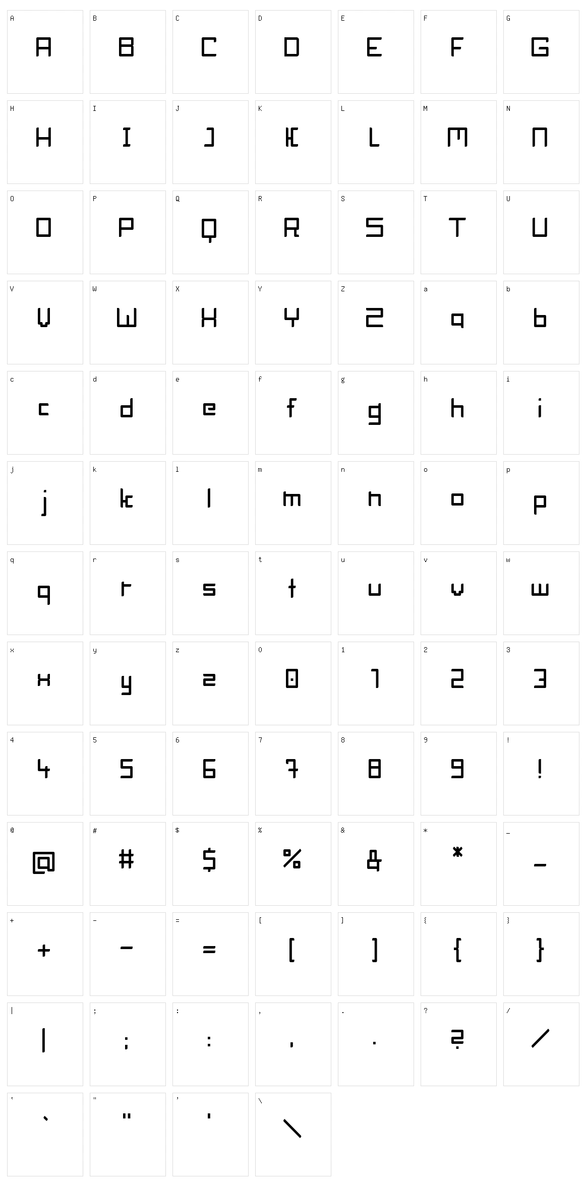 BlockHead Character Set