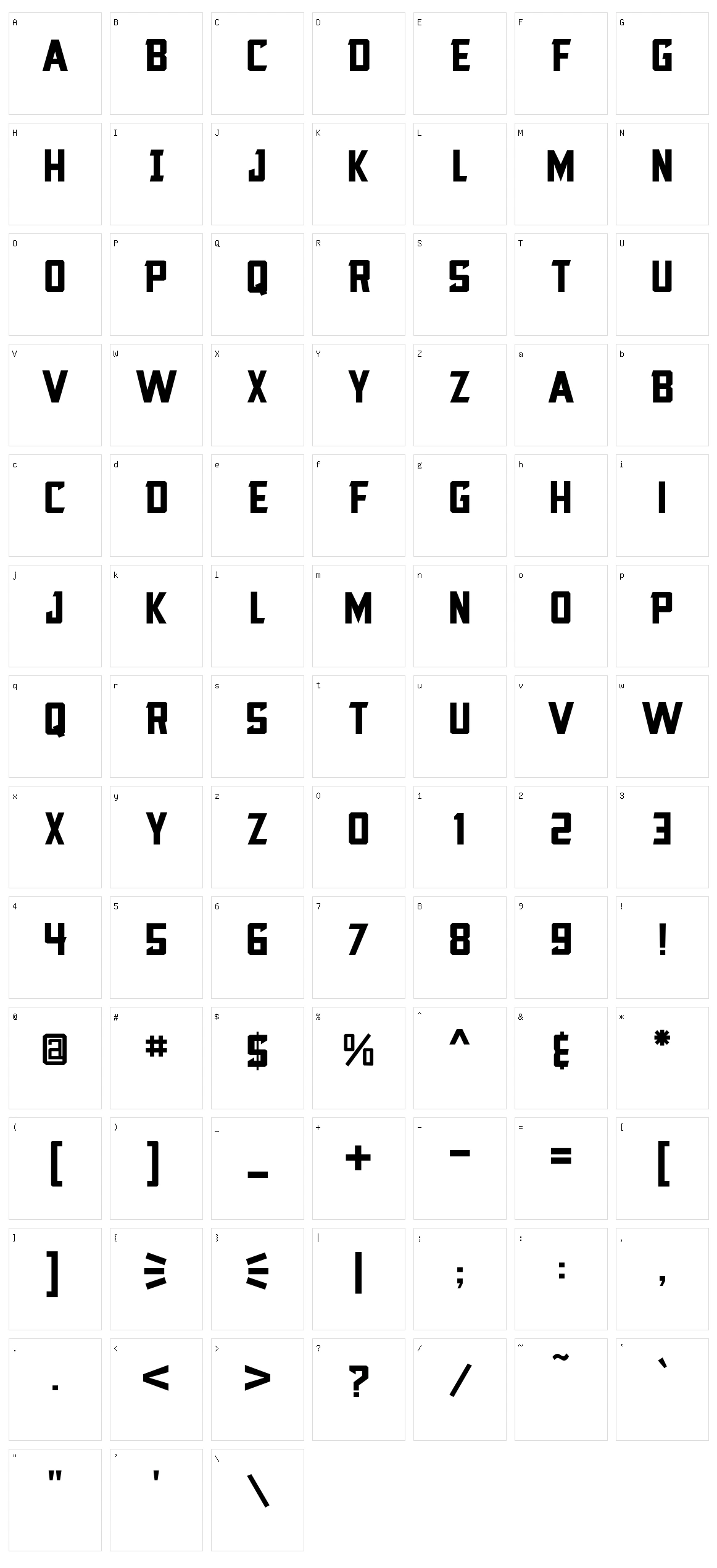 Blocktastic Character Set