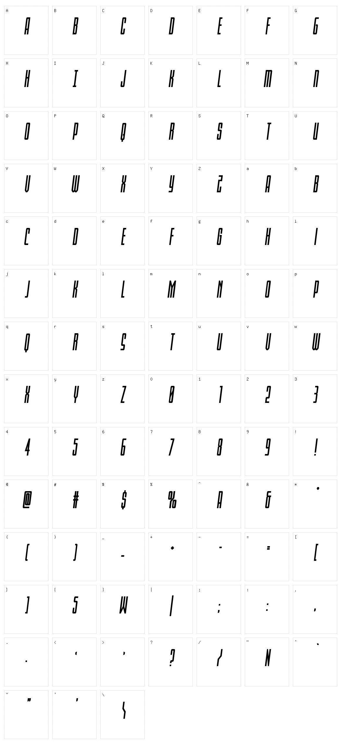 Blue Cobra Character Set