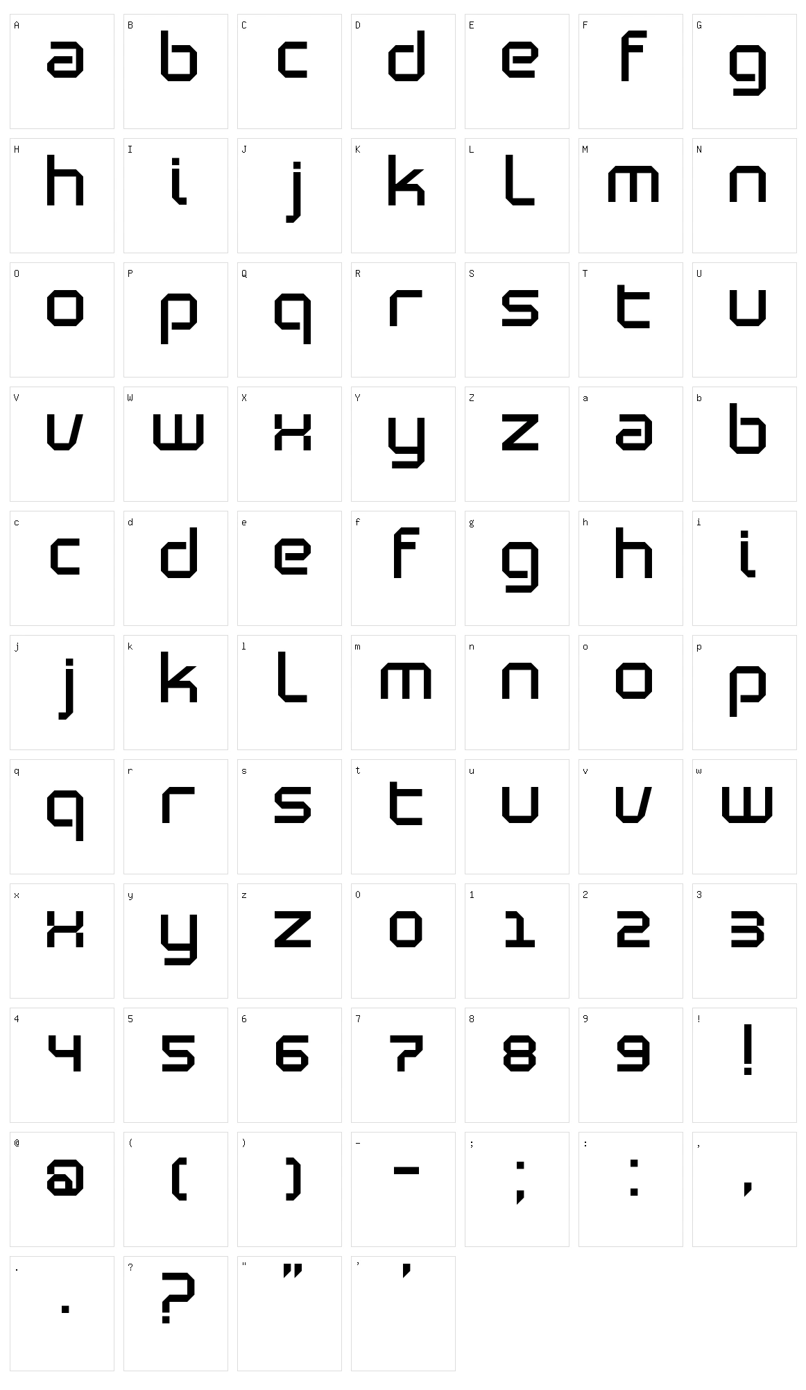 Blutter Character Set