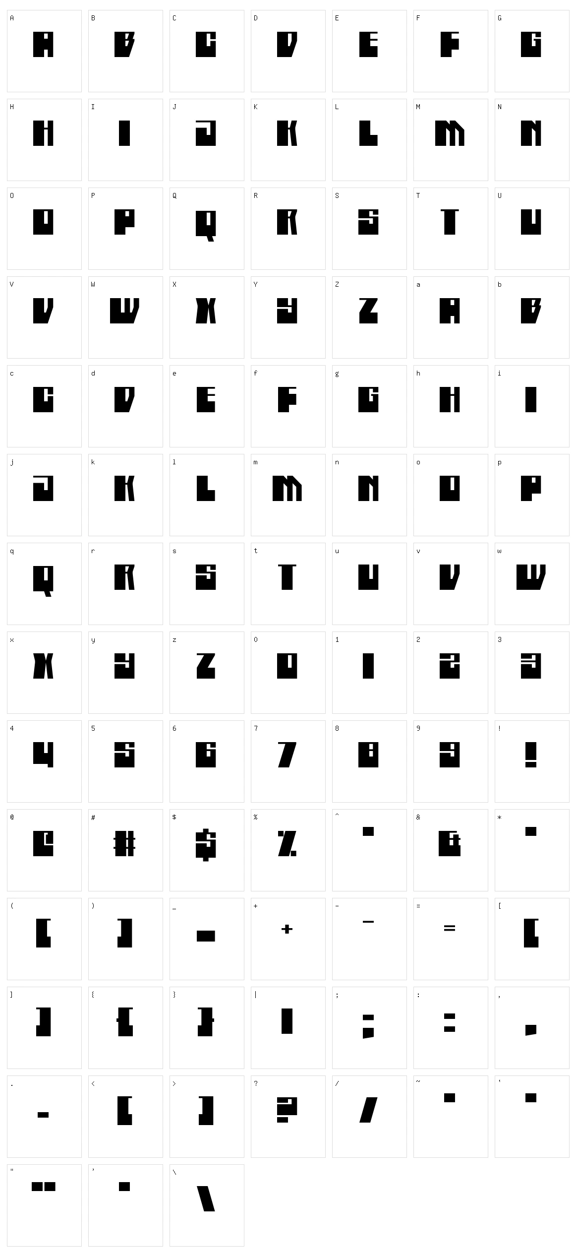 Boatycabiners Character Set