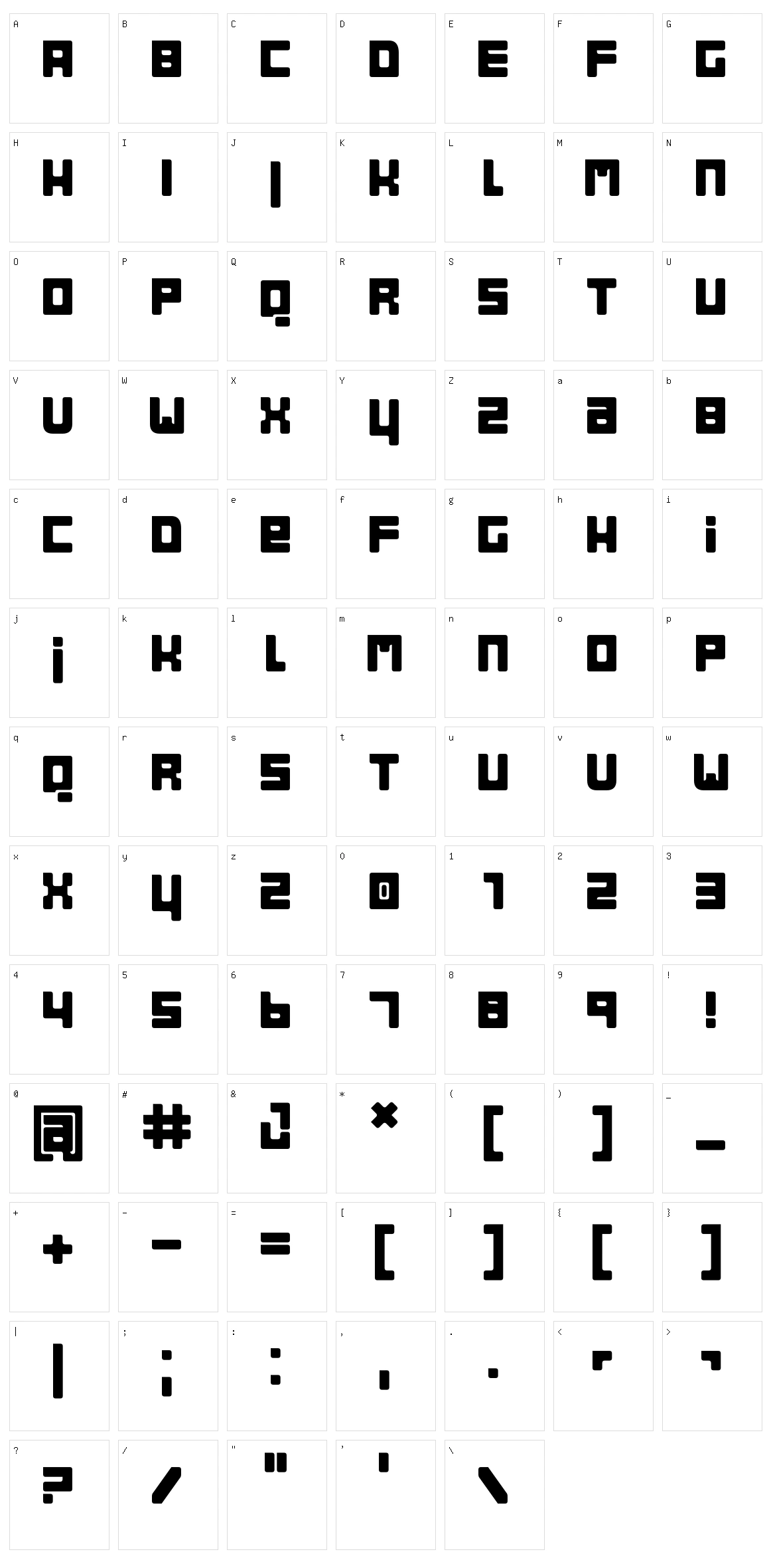 Bob Filled Character Set